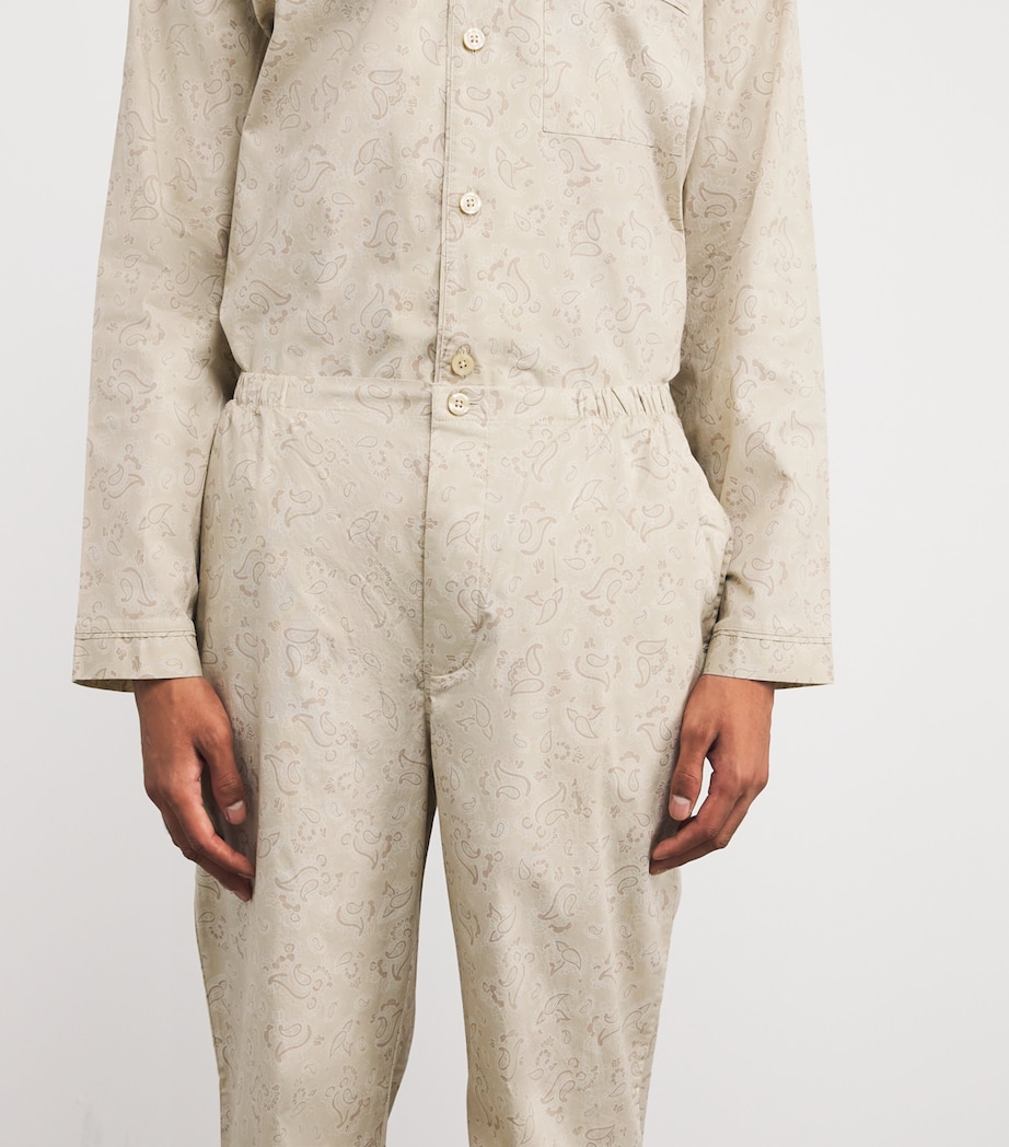 Cotton Poplin Paisley Pyjama Set TAN PAISLEY PRINT Image 6