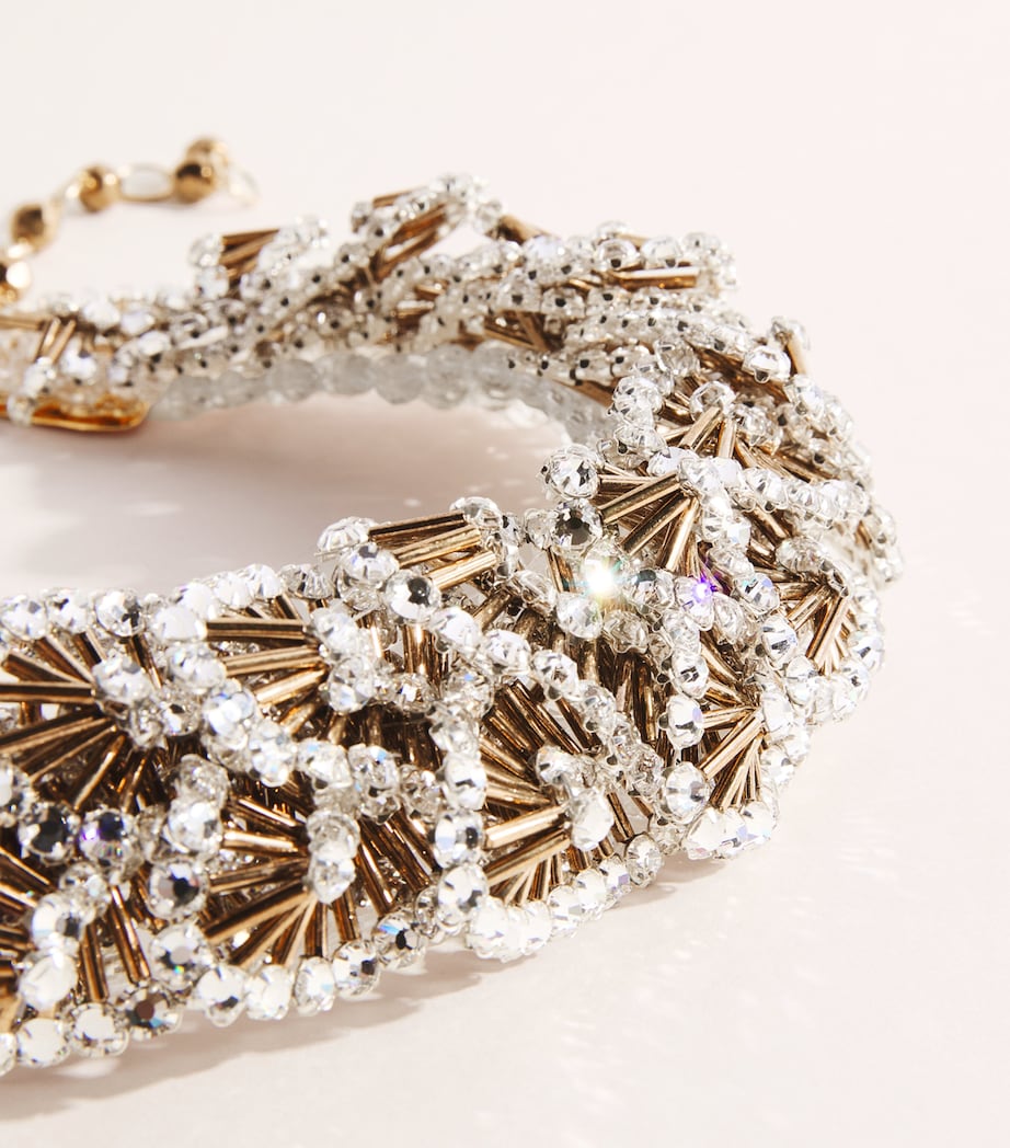 Coppola e Toppo Crystal Foglie Necklace Gold/white Image 5
