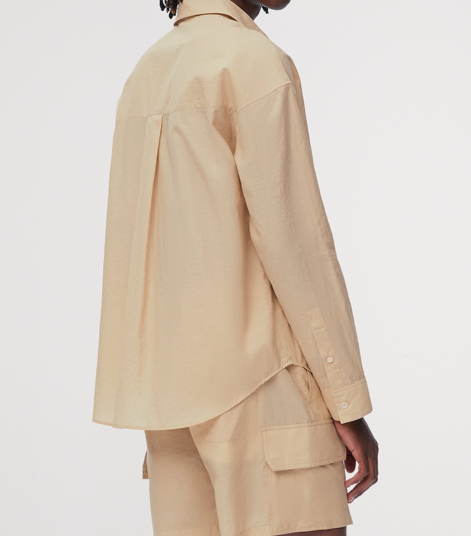 x Paula's Ibiza Cotton-Blend Anagram Shirt LIGHT BEIGE Image 4