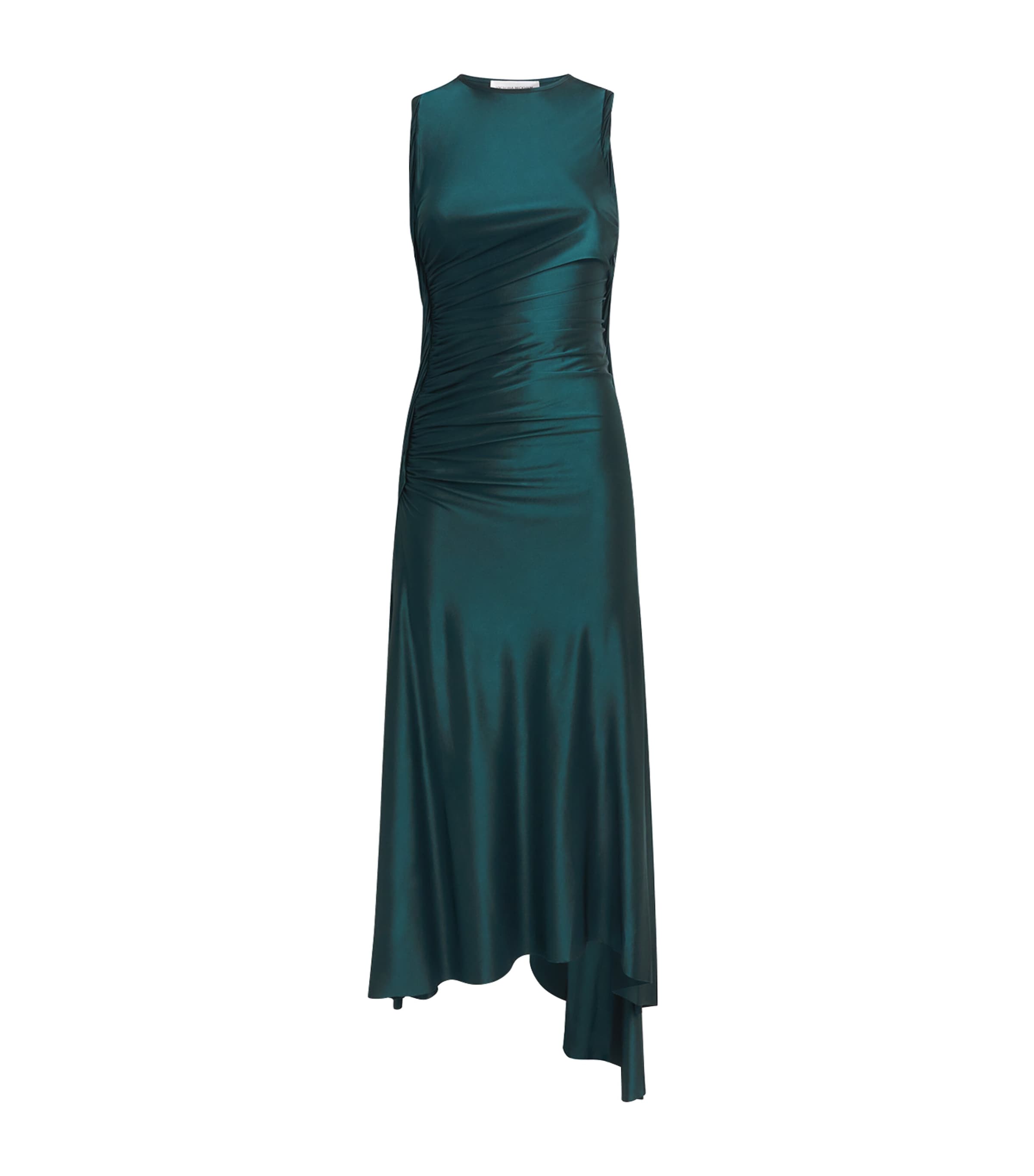 Gathered Asymmetric Midi Dress 2780 DARK TEAL Image 1