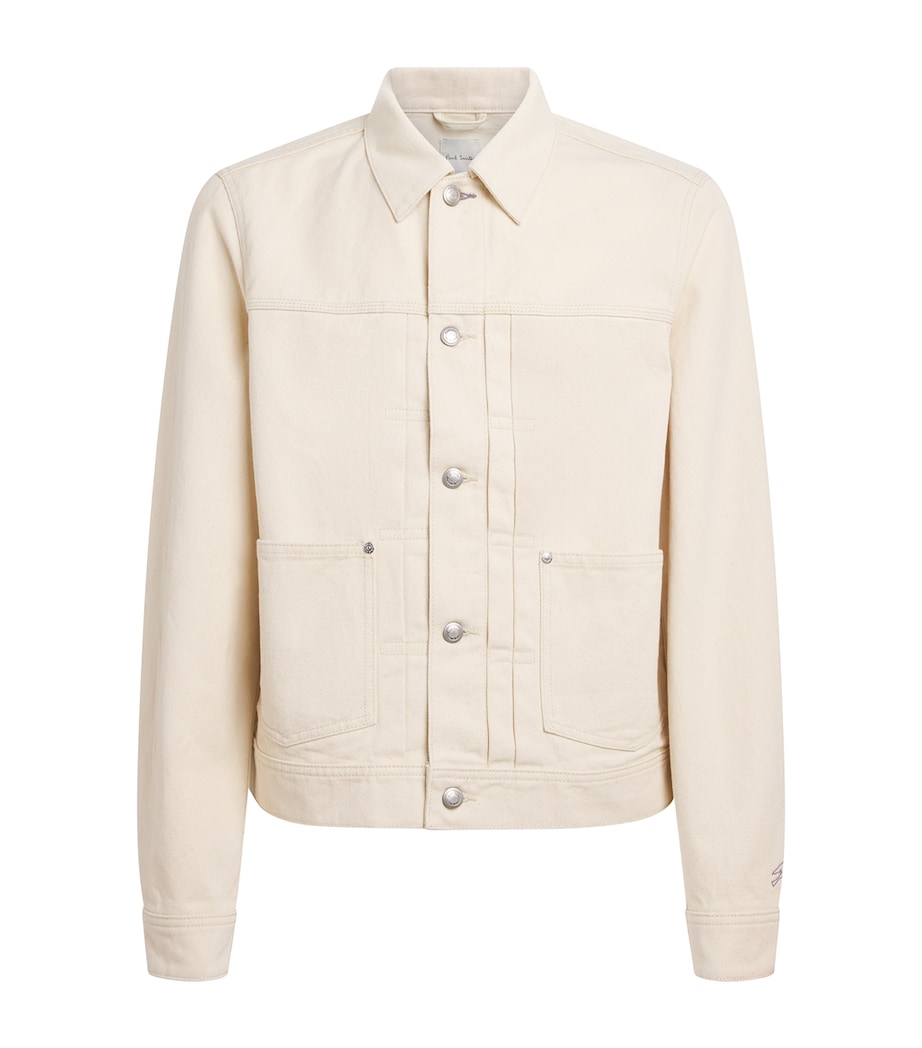 Paul Smith Mens Denim Embroidered Jacket R_wash Image 1