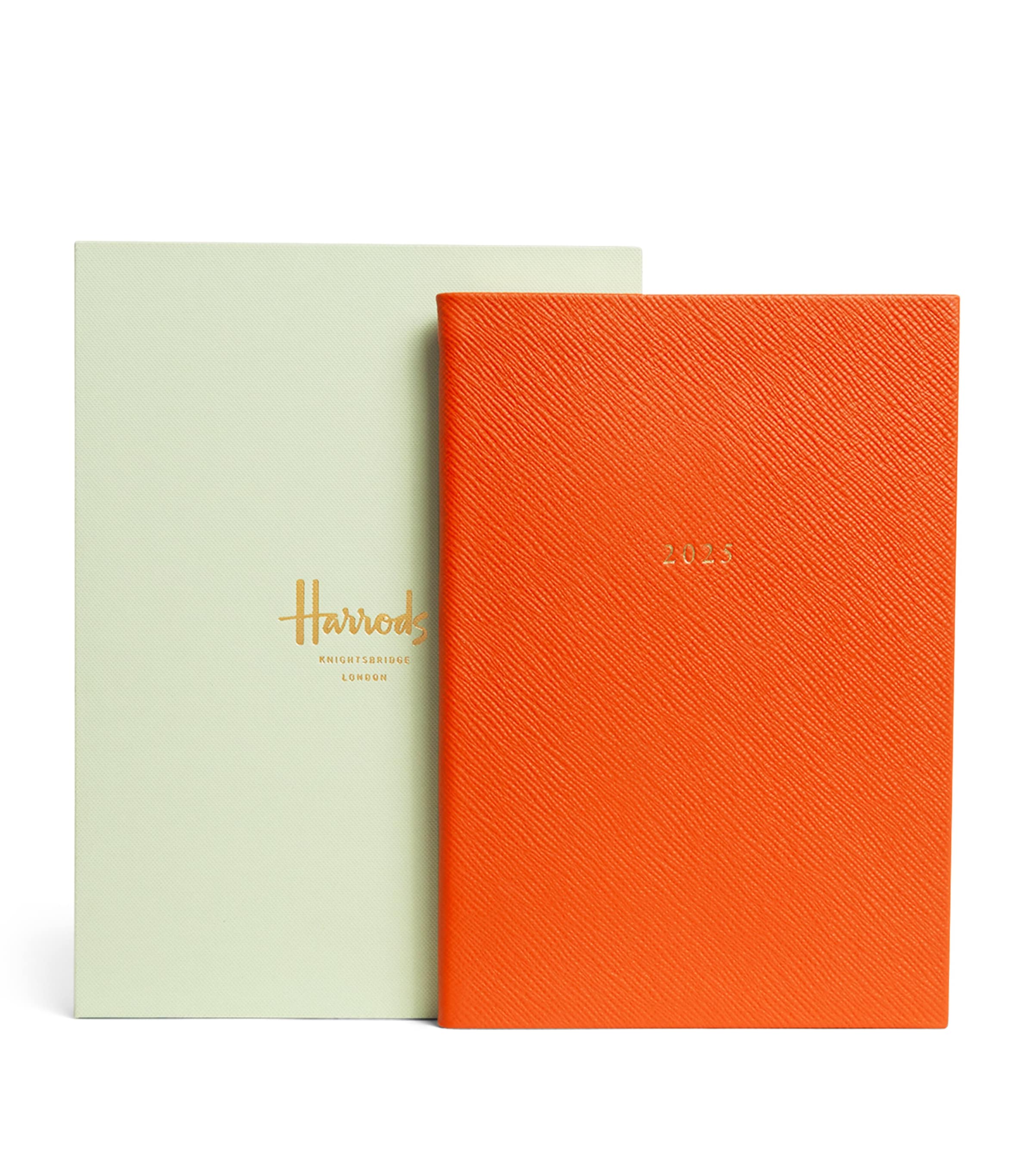 Harrods Leather A5 2025 Diary In Orange