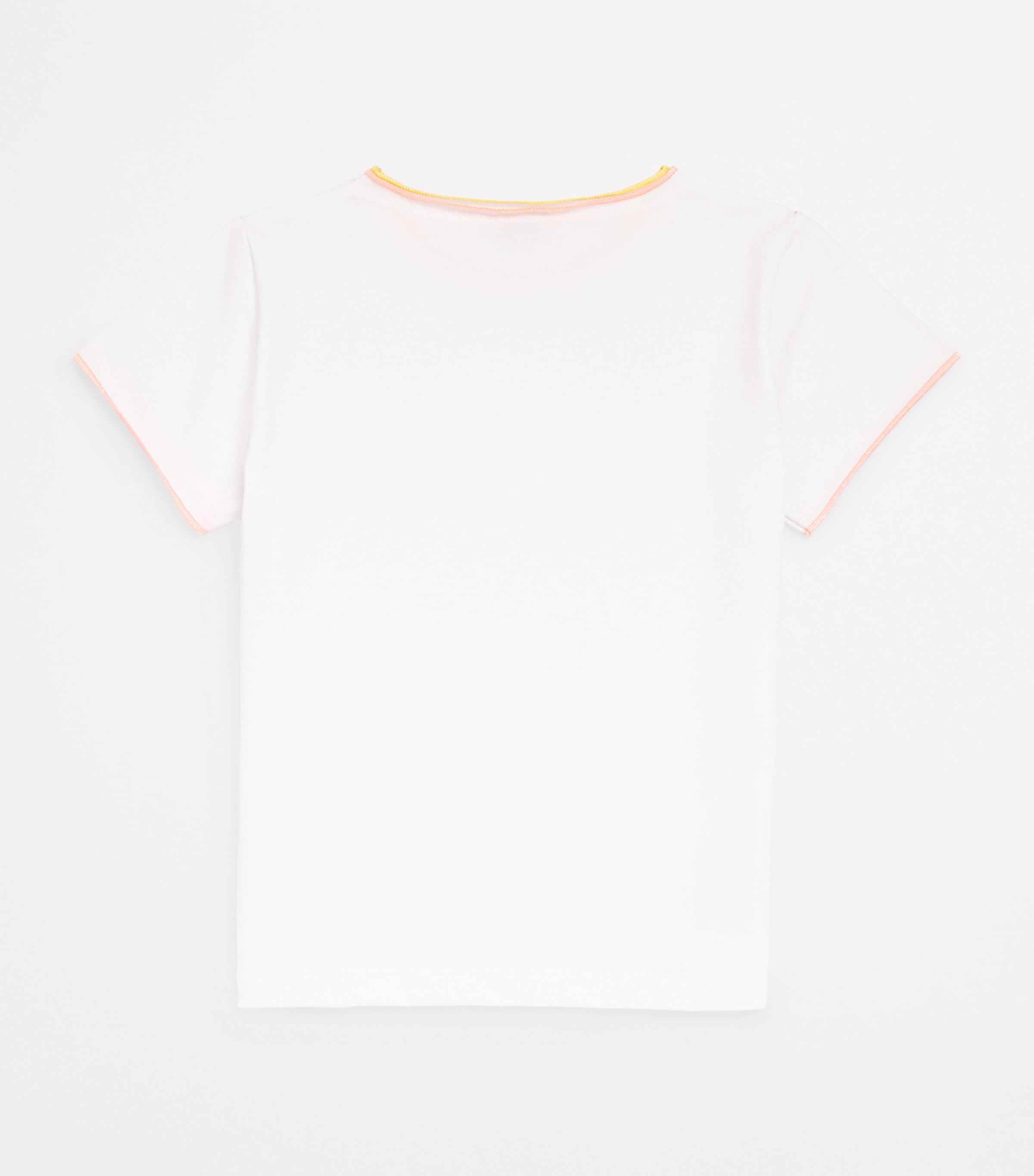 Il Gufo Stretch-Cotton Contrast Hem T-Shirt (3-12 Years) White/apricot Image 2