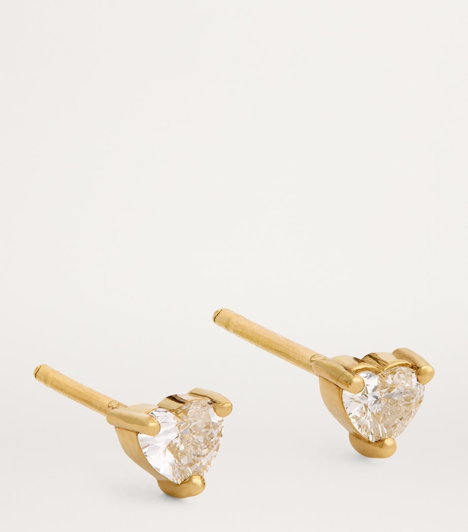 Jennifer Meyer Yellow Gold and Diamond Edith Heart Earrings Yellow Gold Image 3