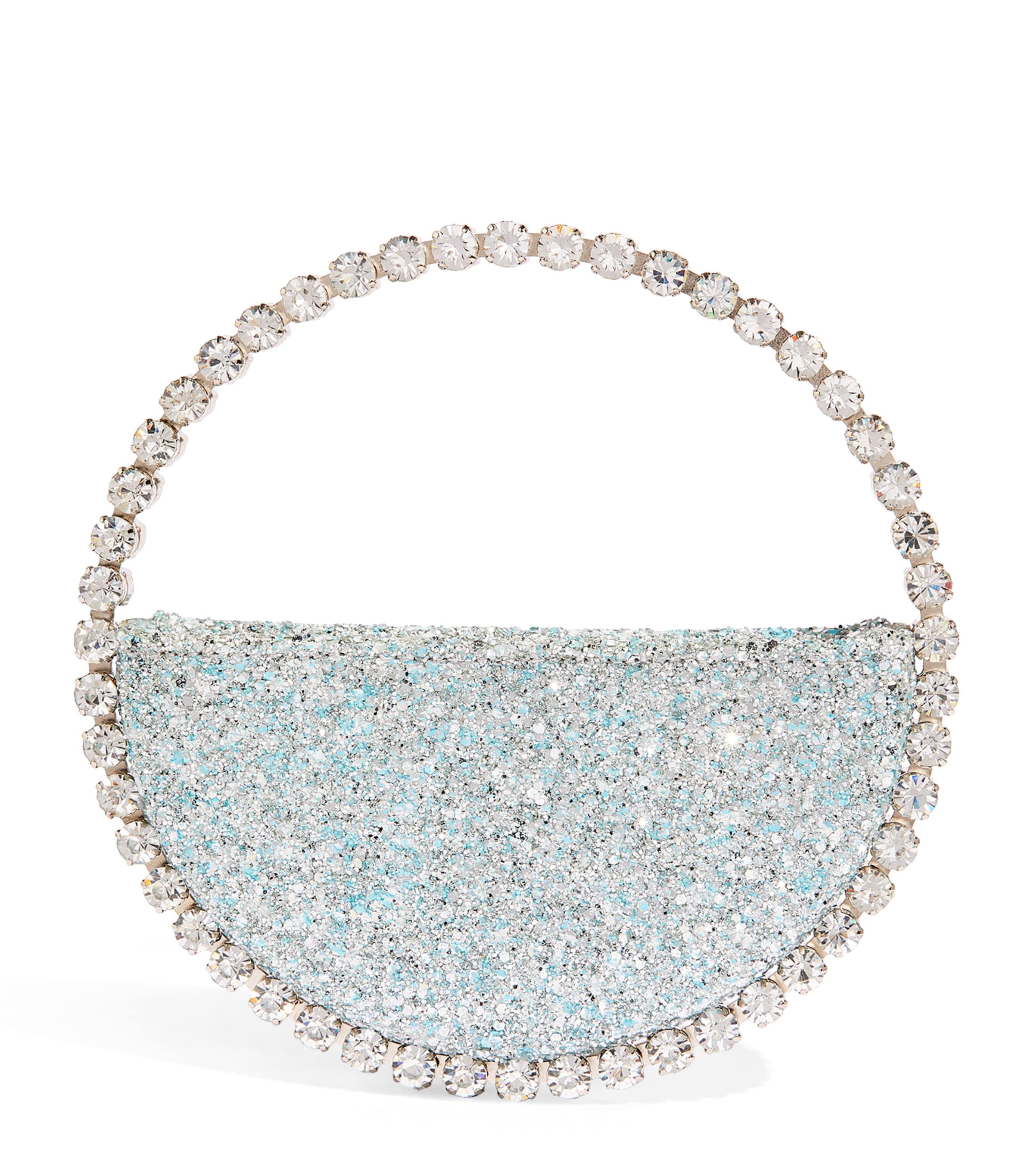 L'alingi Glitter Embellished Eternity Clutch Bag In White