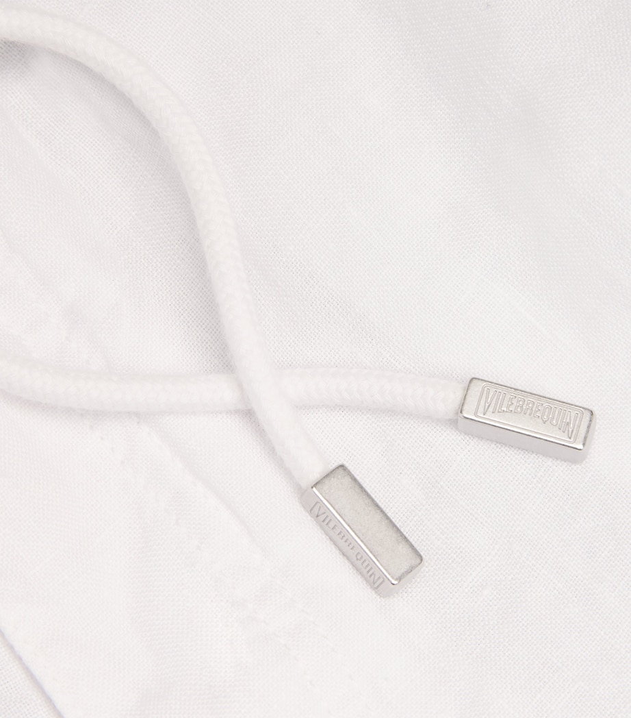 Linen Pacha Drawstring Trousers 010-WHITE Image 5