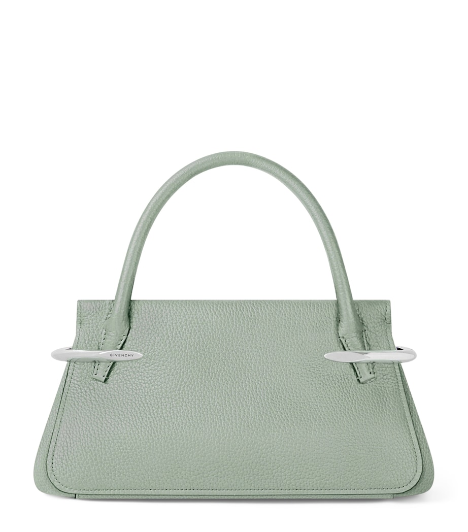 Mini Leather Pinch Top-Handle Bag GREYISH GREEN Image 1