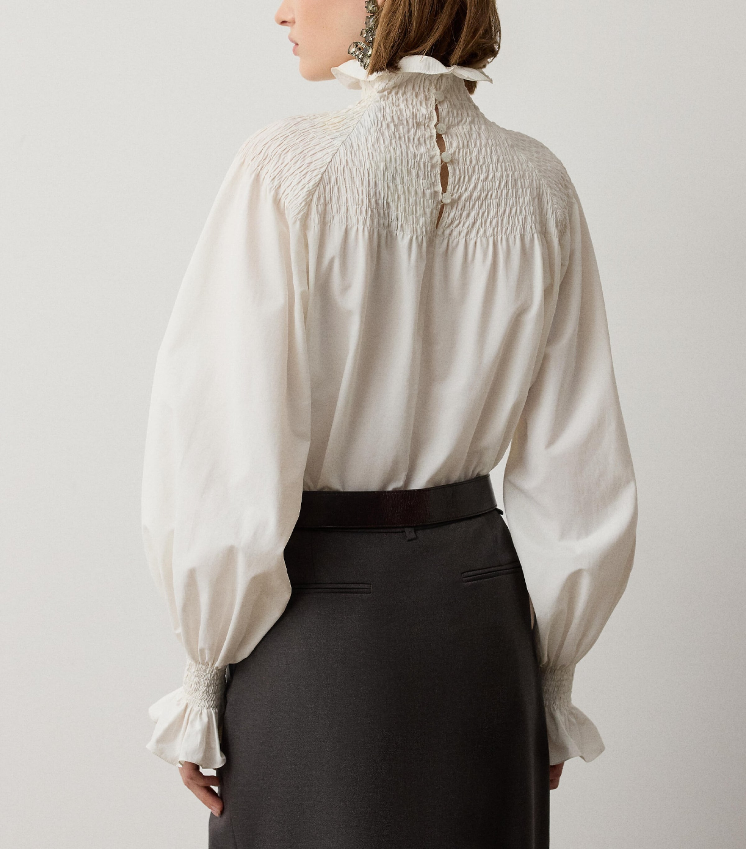 Ralph Lauren Collection Womens Poplin Maddison Blouse Cream Image 3