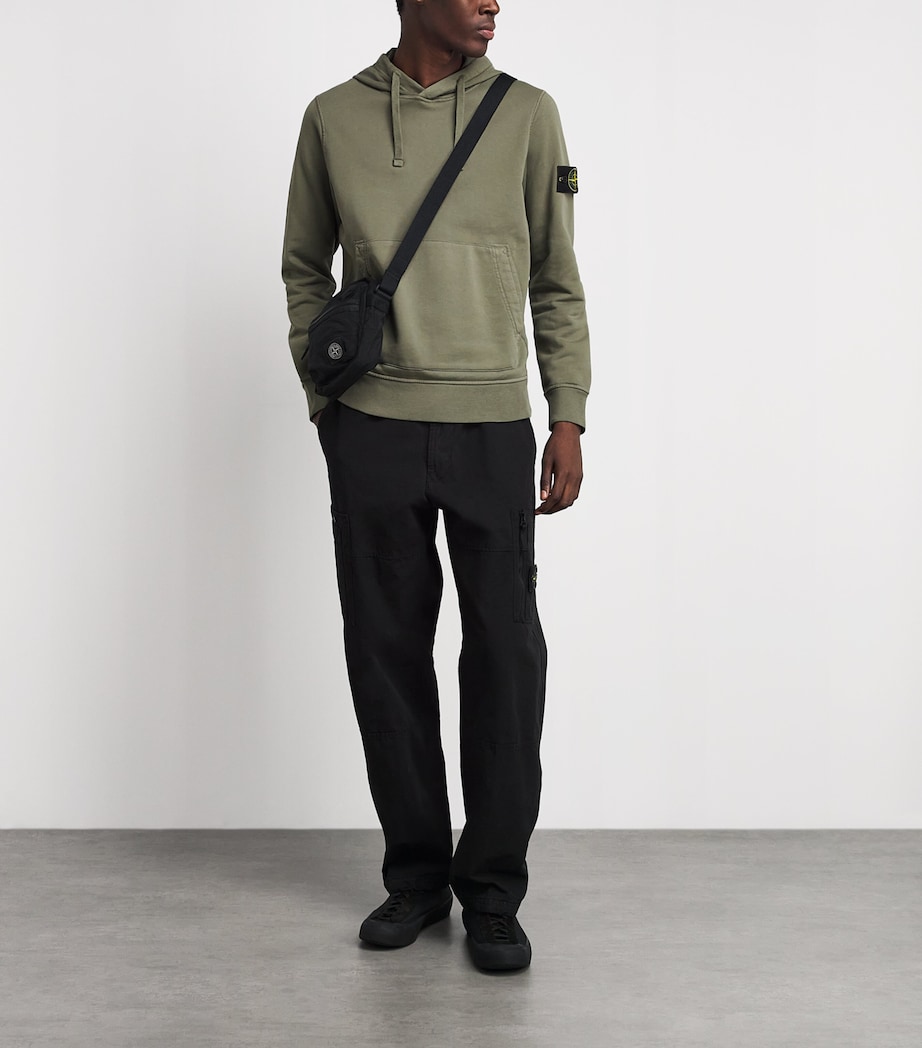 Stone Island Mens Organic Cotton Fleece Hoodie Image 2