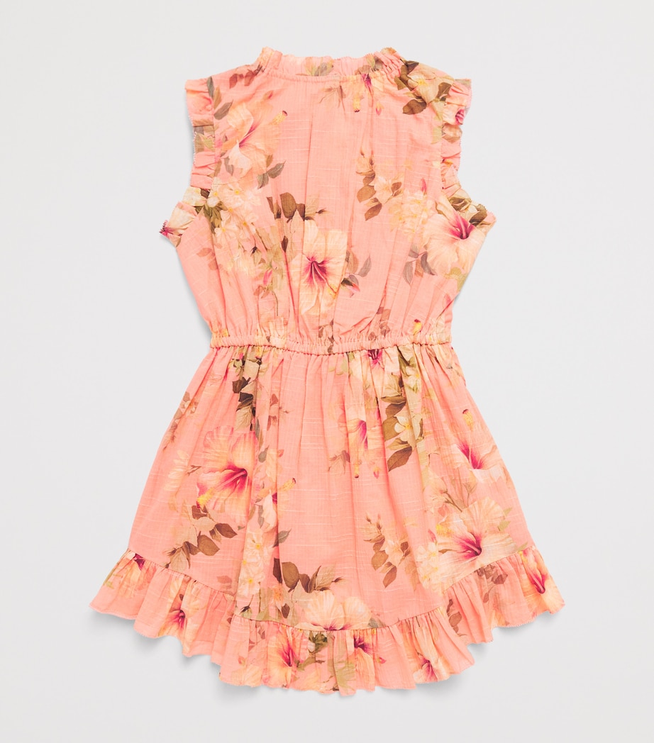 Zimmermann Kids Cotton Hibiscus Dress (2-12 Years) Pink Hibiscus Image 2