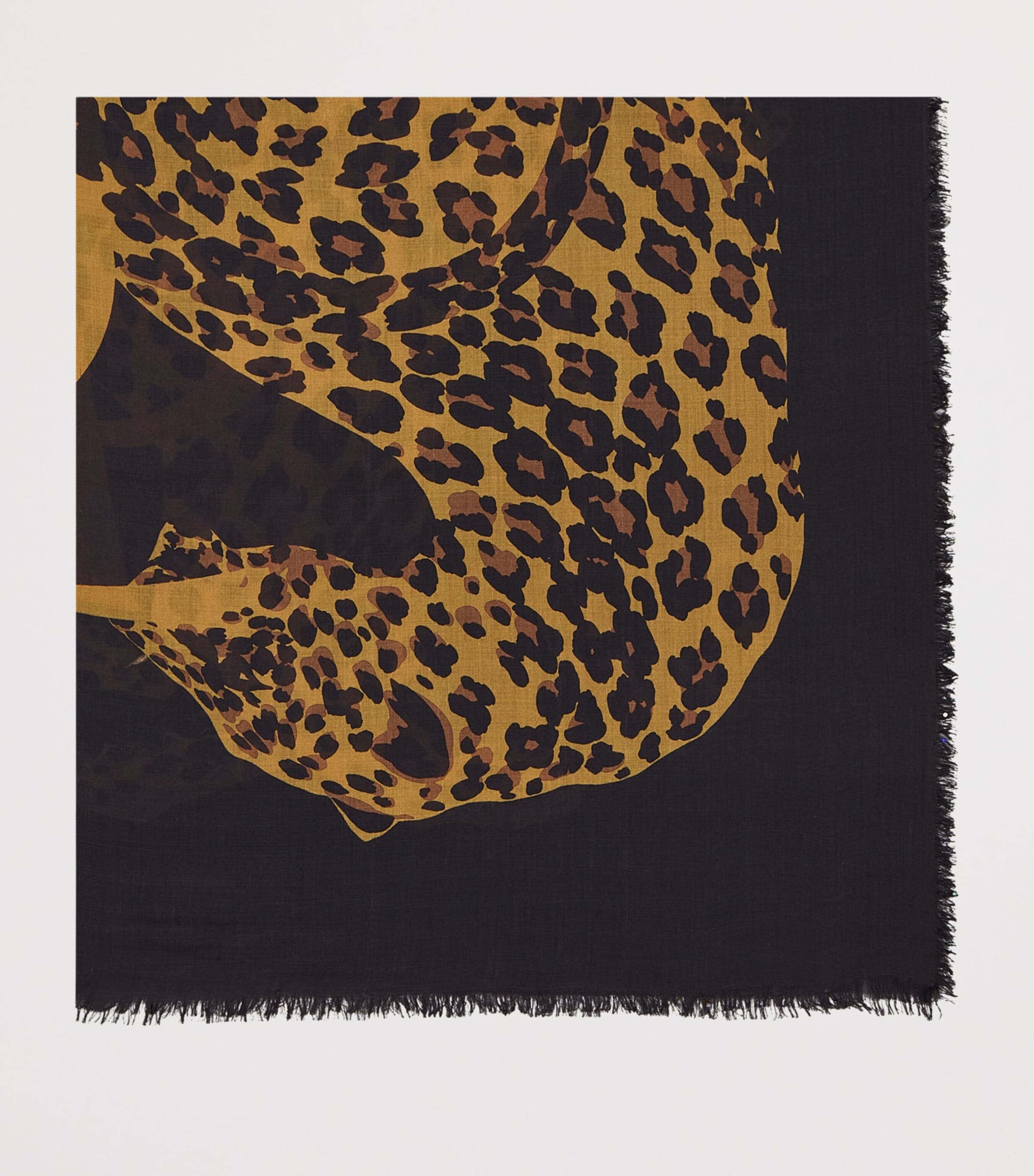 Saint Laurent Wool Leopard Cassandre Scarf Image 2