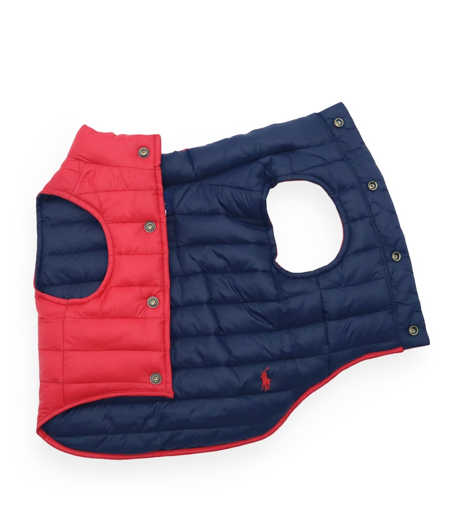 Reversible Puffer Dog Jacket (XS) RED/HUNTER NAVY Image 6