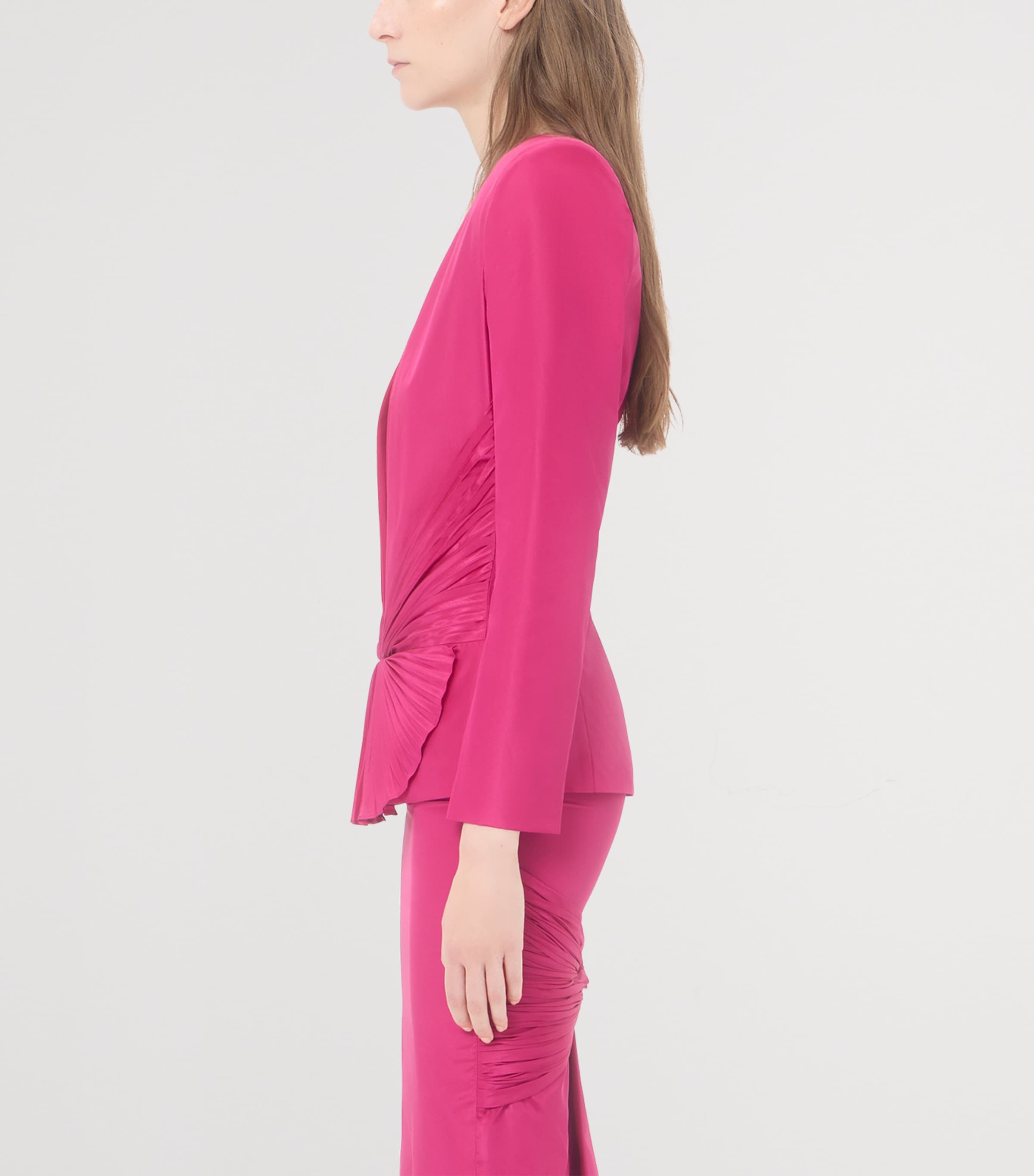 Valentino Womens Silk Plissé Blazer Image 4