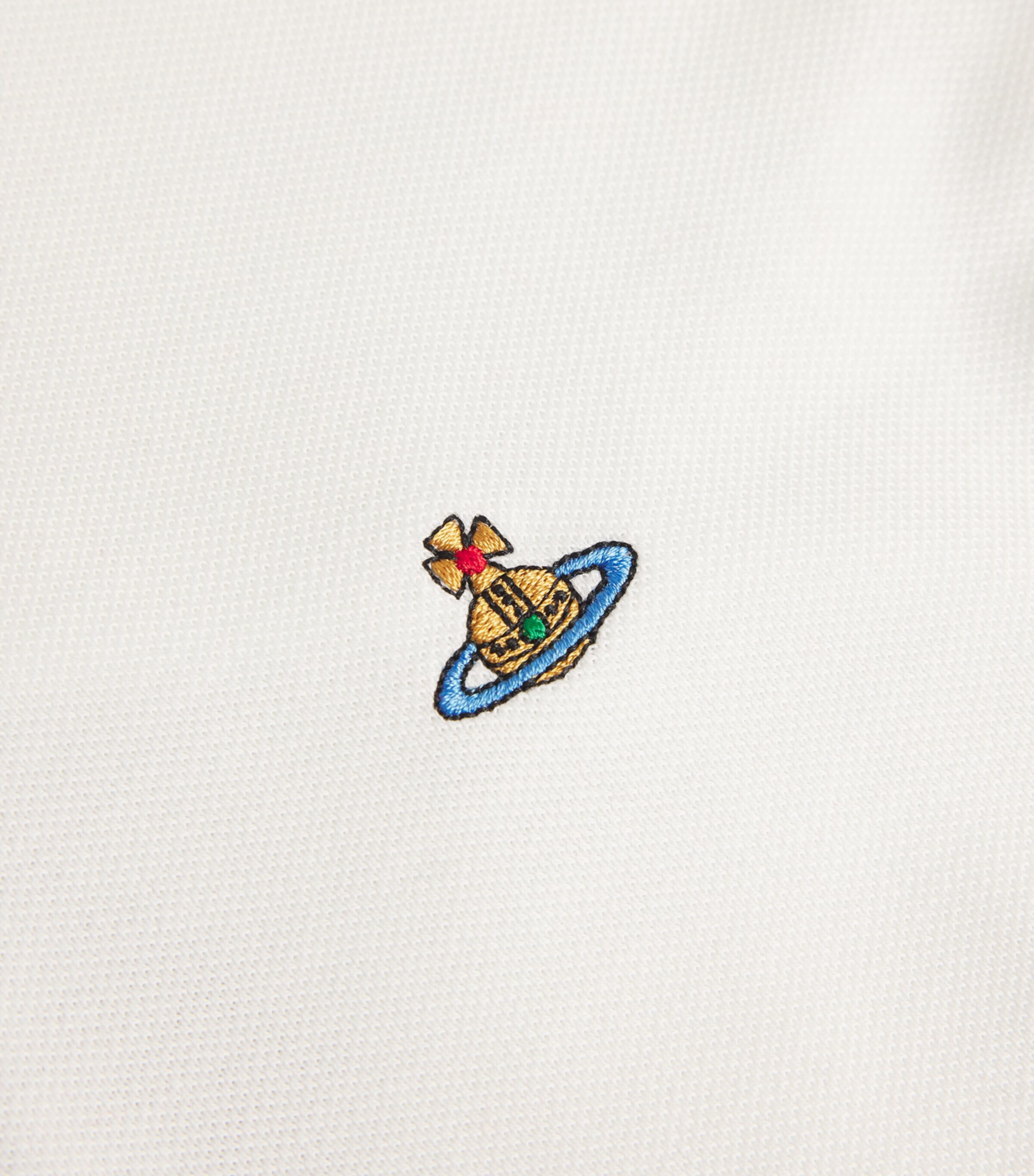Vivienne Westwood Mens Cotton Orb Polo Shirt White Image 5
