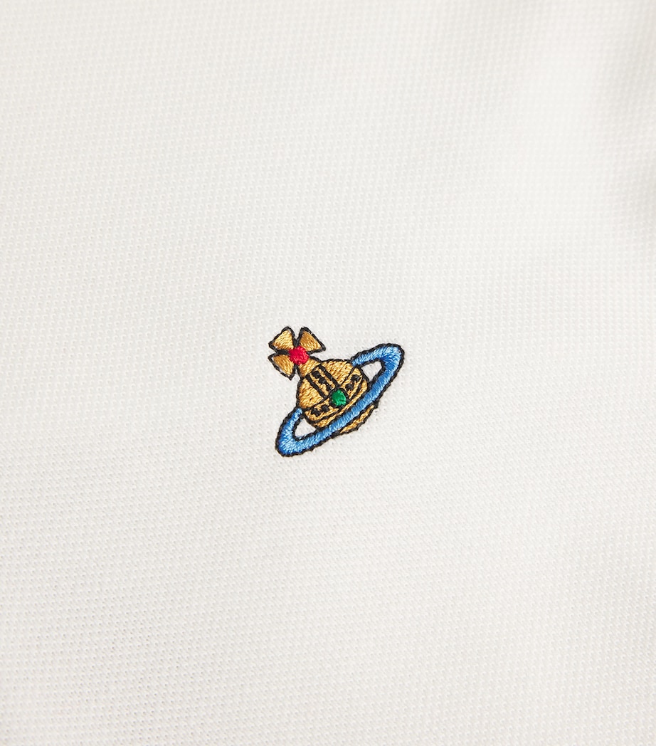 Vivienne Westwood Mens Cotton Orb Polo Shirt White Image 5