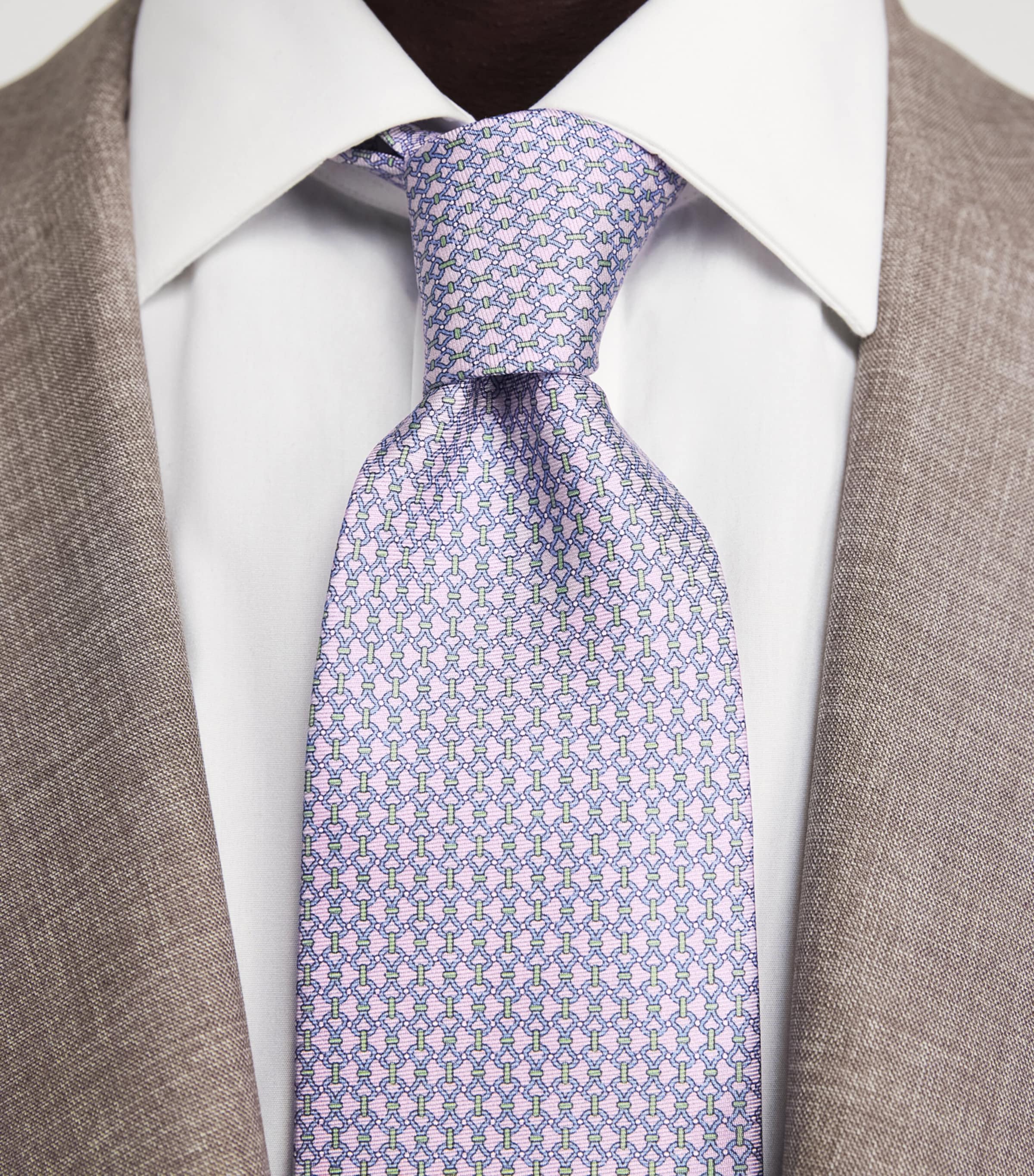 Silk Chain Print Tie PINK CHAIN Image 3