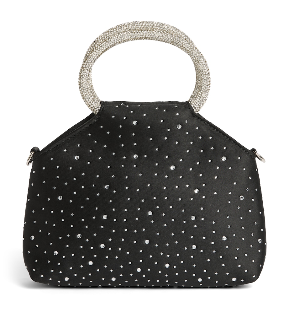 Monnalisa Crystal-Embellished Satin Shoulder Bag Nero Image 1