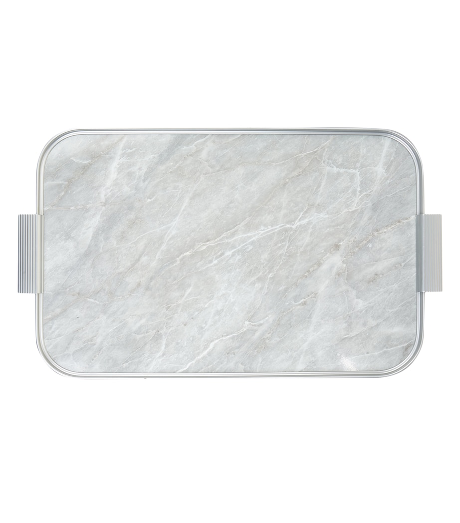 Ribbed Tray SILVER WHITE MARBLE Image 2