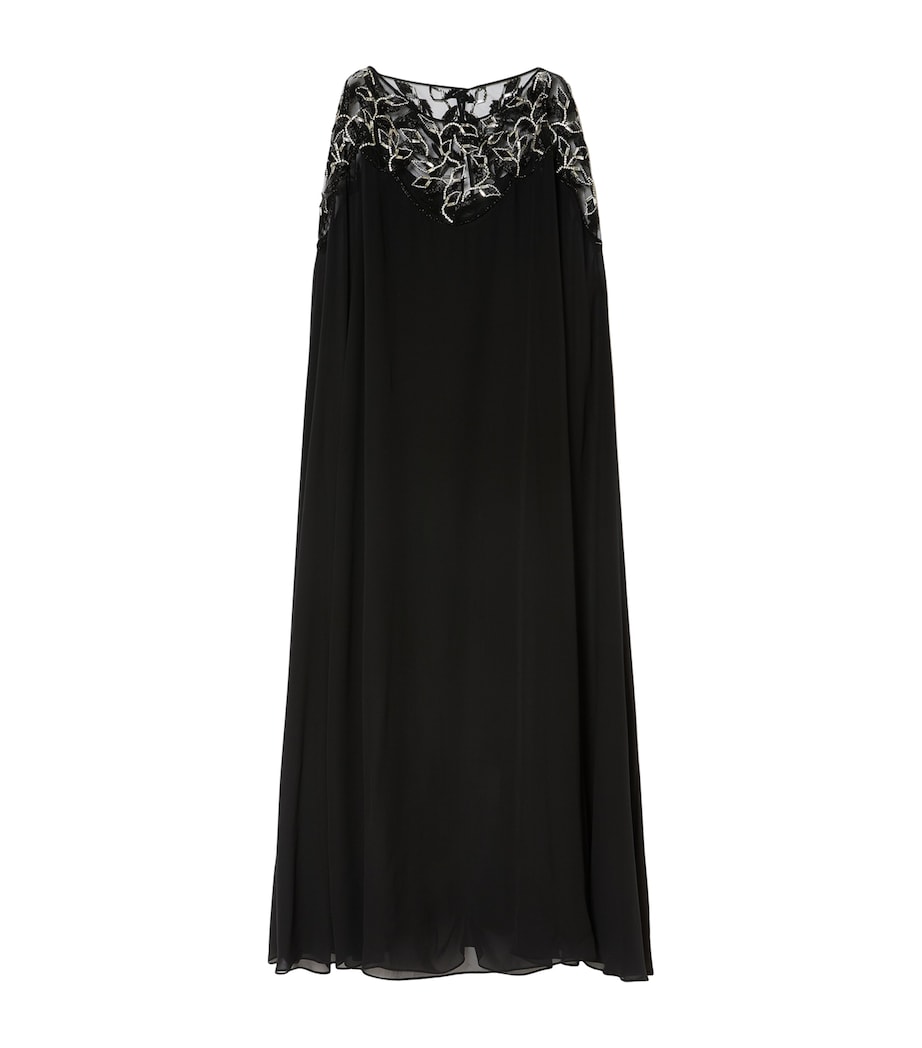 Marina Rinaldi Womens Embellished Maxi Dress and Cape Black Image 1