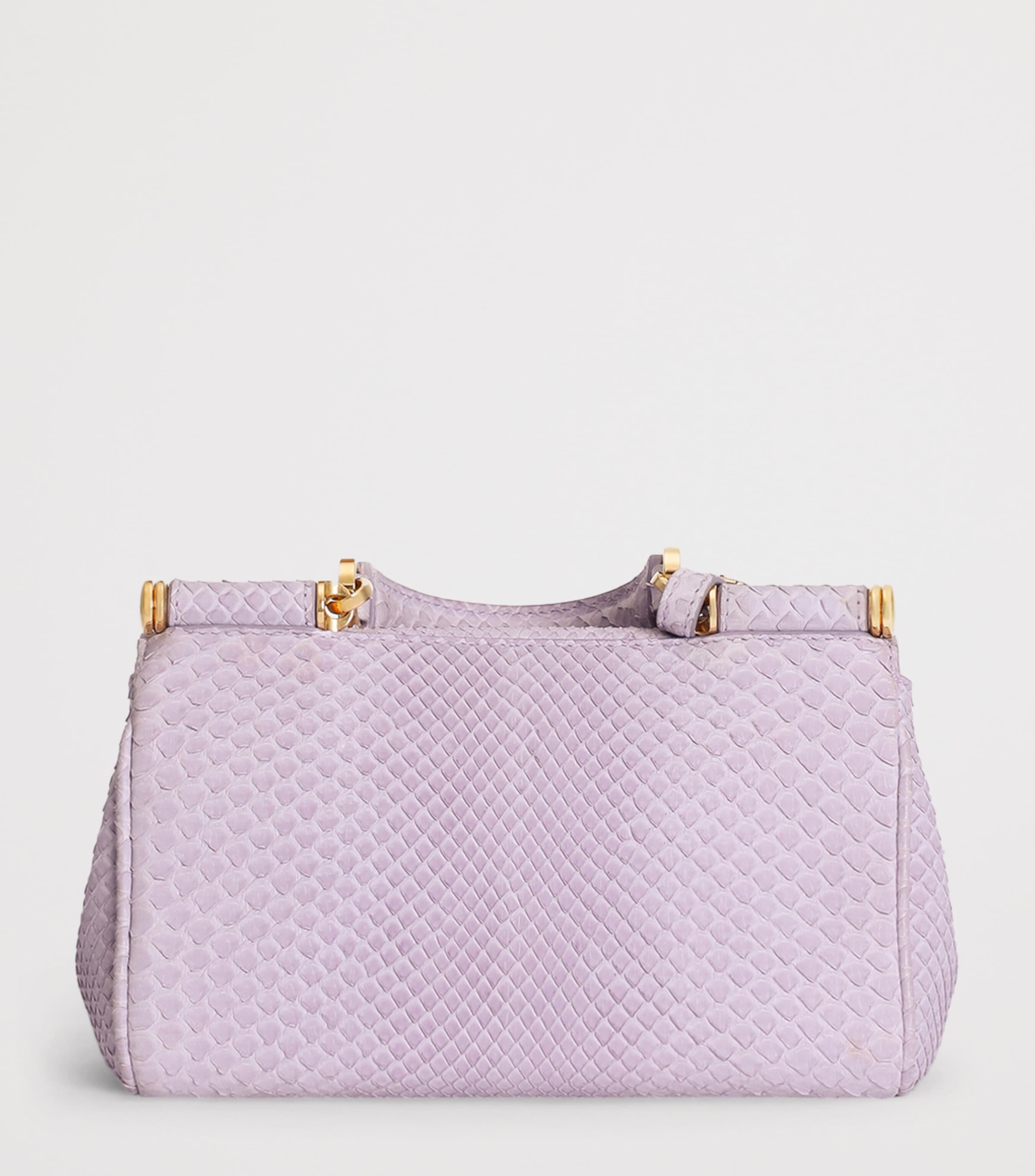 Dolce&Gabbana Mini Python Leather My Sicily Top-Handle Bag Lilac Image 3