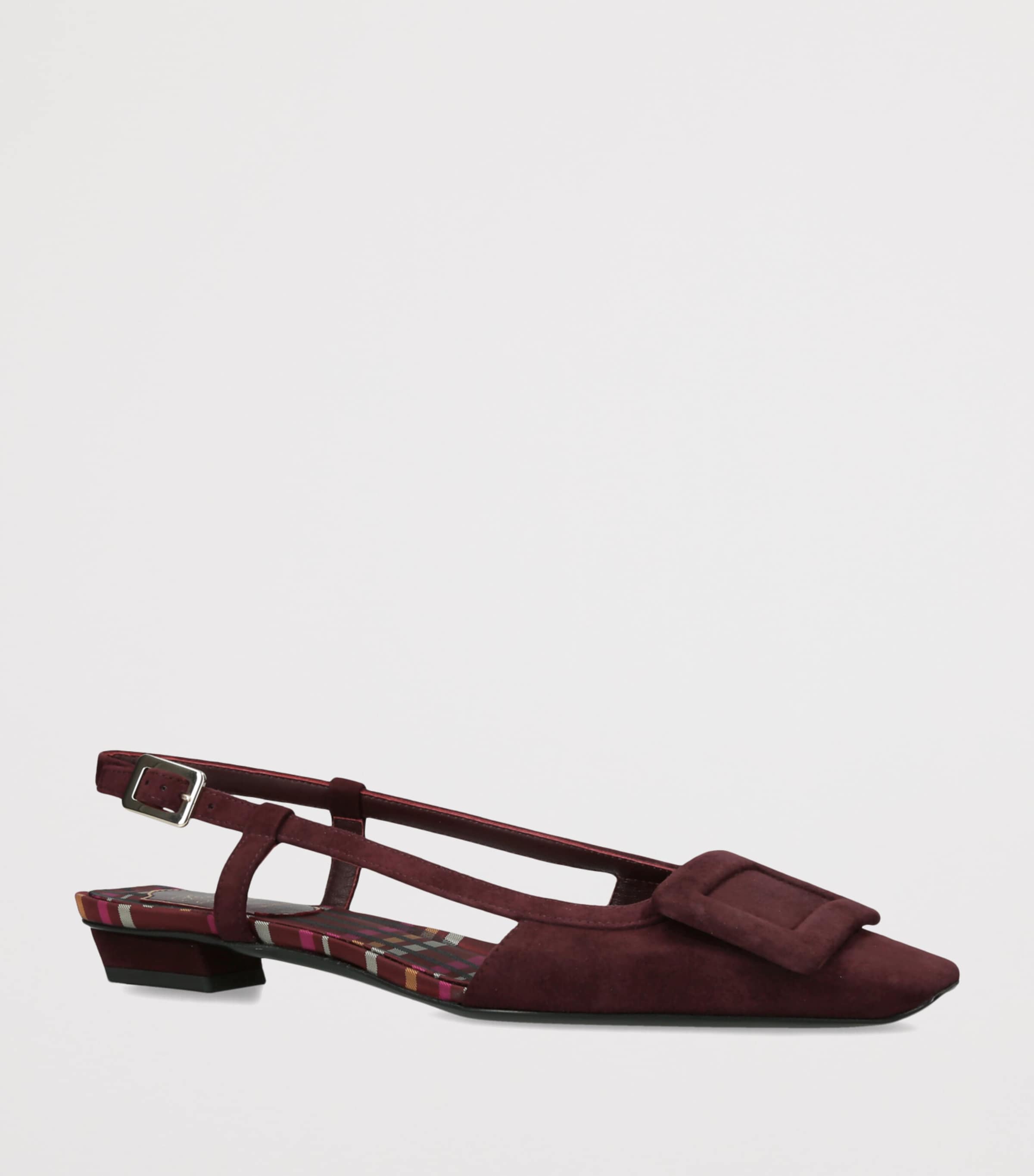 Roger Vivier Suede Belle Vivier Slingback Pumps 25 Wine Image 2