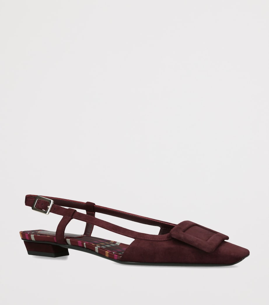 Roger Vivier Suede Belle Vivier Slingback Pumps 25 Wine Image 2