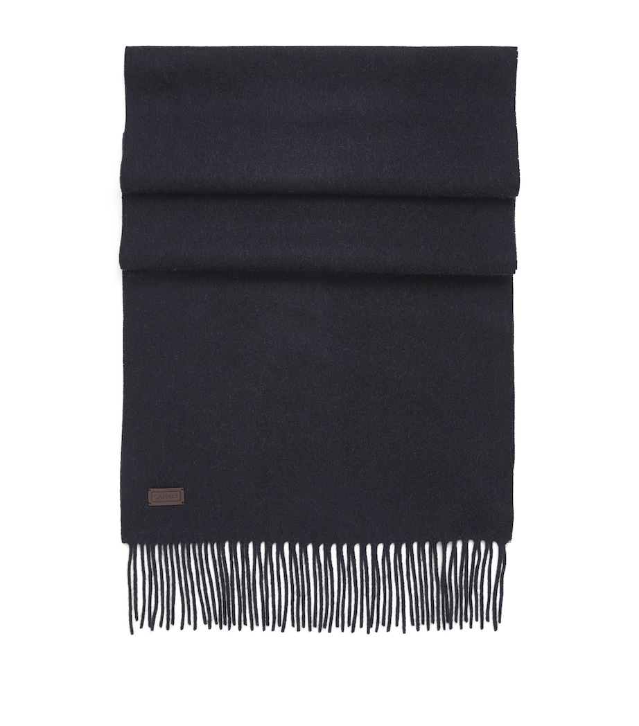 Canali Wool Fringe Scarf Image 1