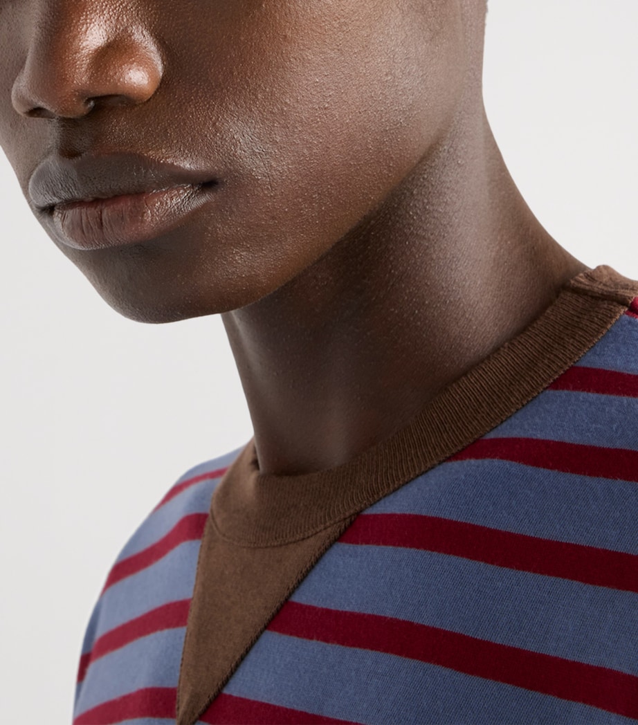 Cotton Jersey Stripe Oversized T-Shirt F04Y5 Image 3