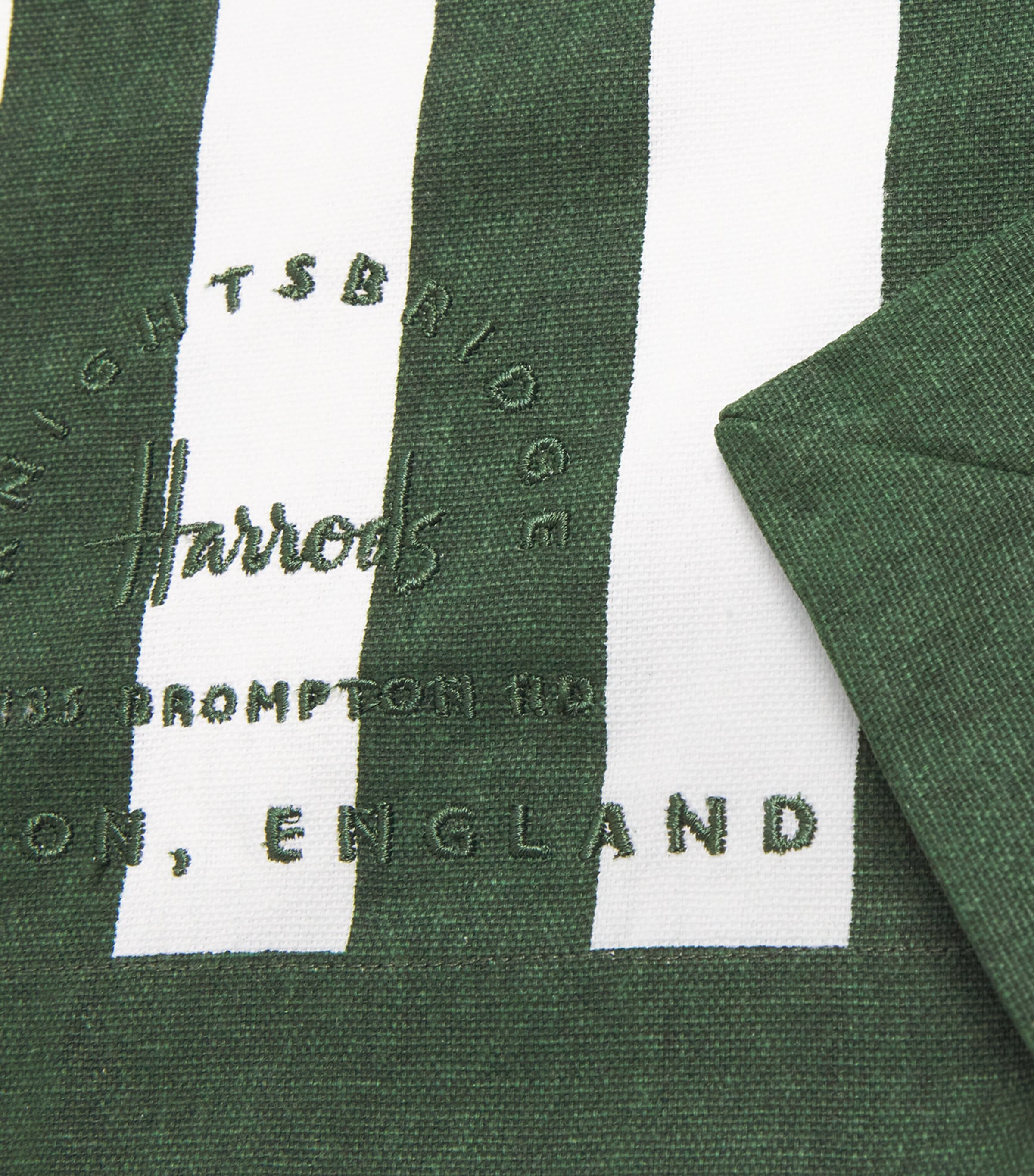 Set of 4 Cotton Stripe Placemats GREEN Image 3