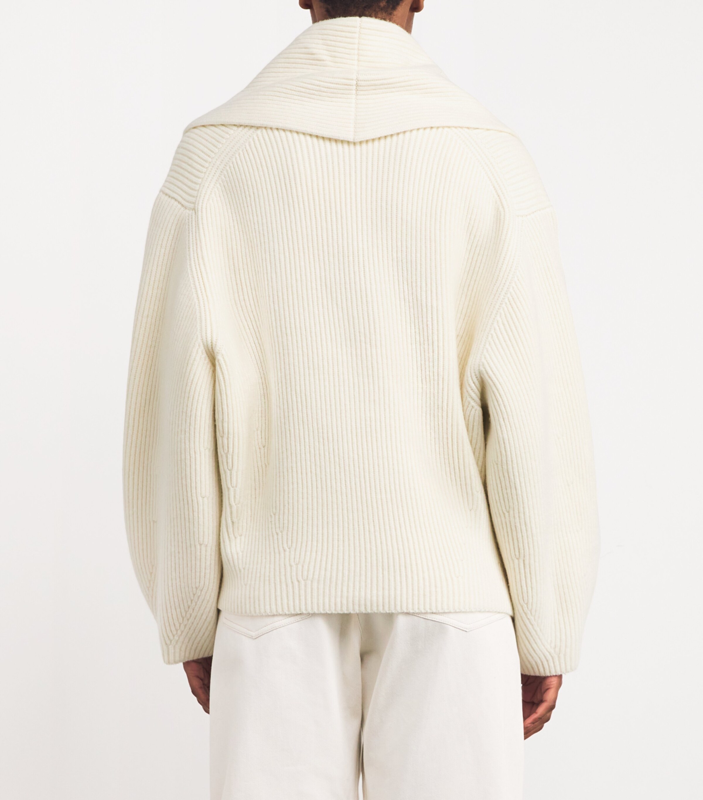 Wool-Blend Shawl Cardigan MILK 106 Image 4