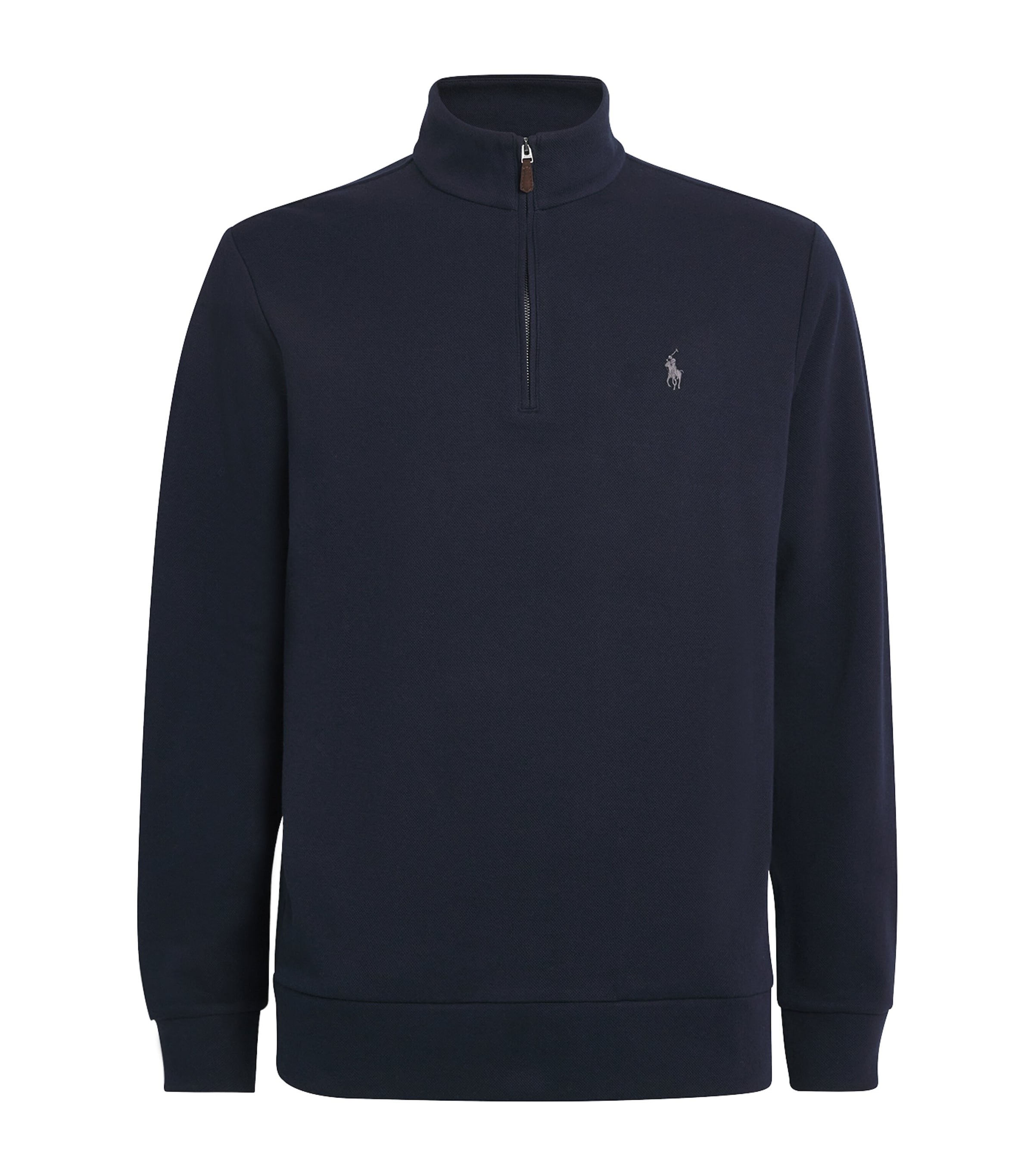 Polo Ralph Lauren Cotton-blend Polo Pony Quarter-zip Sweater In Blue