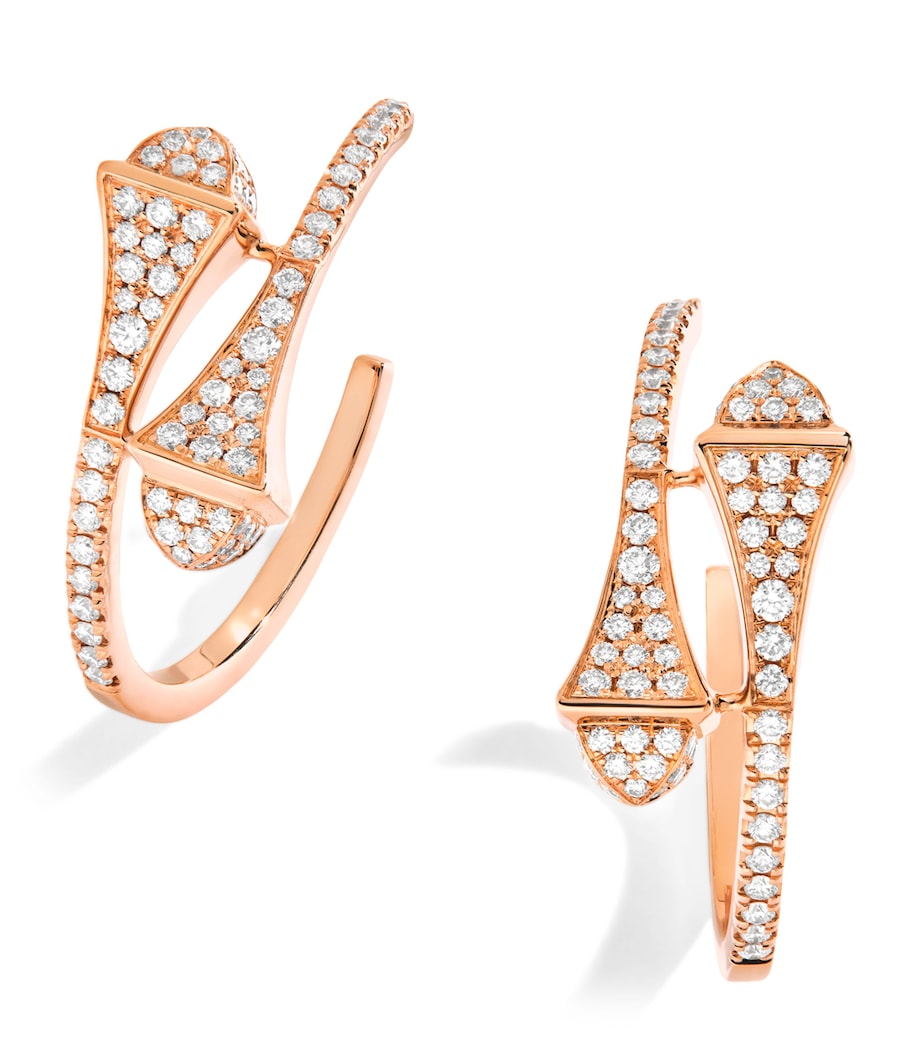 Small Rose Gold and Diamond Cleo Hoop Earrings ROSE GOLD Image 1