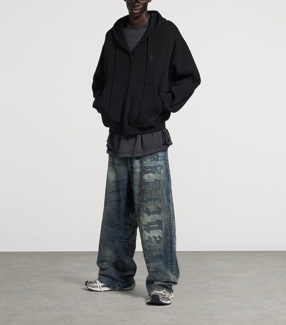 Cotton-Blend Embroidered Lion Hoodie 1000 Image 2