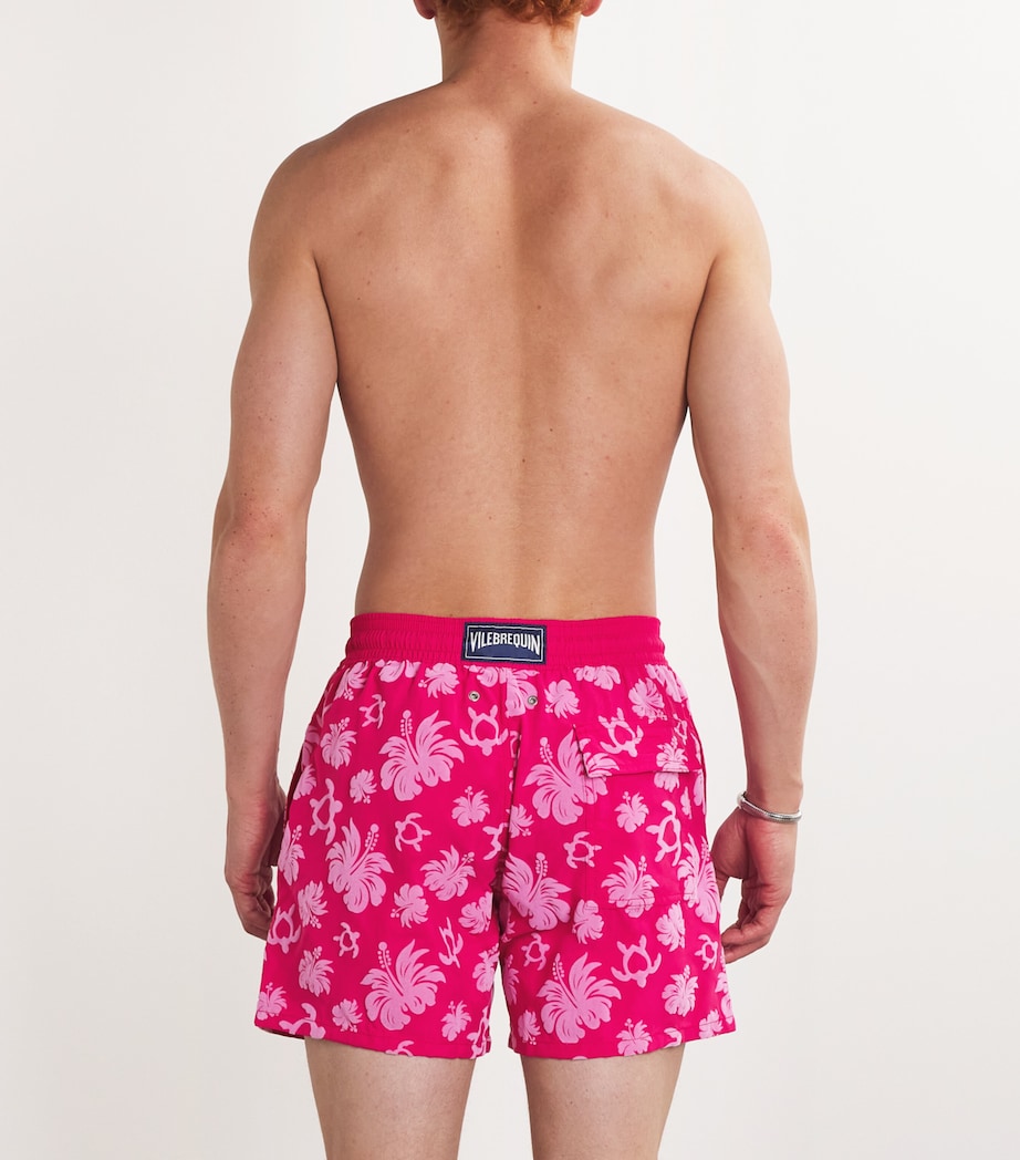 Flower Devoré Moorea Swim Shorts 207 GOOSEBERRY RED Image 3