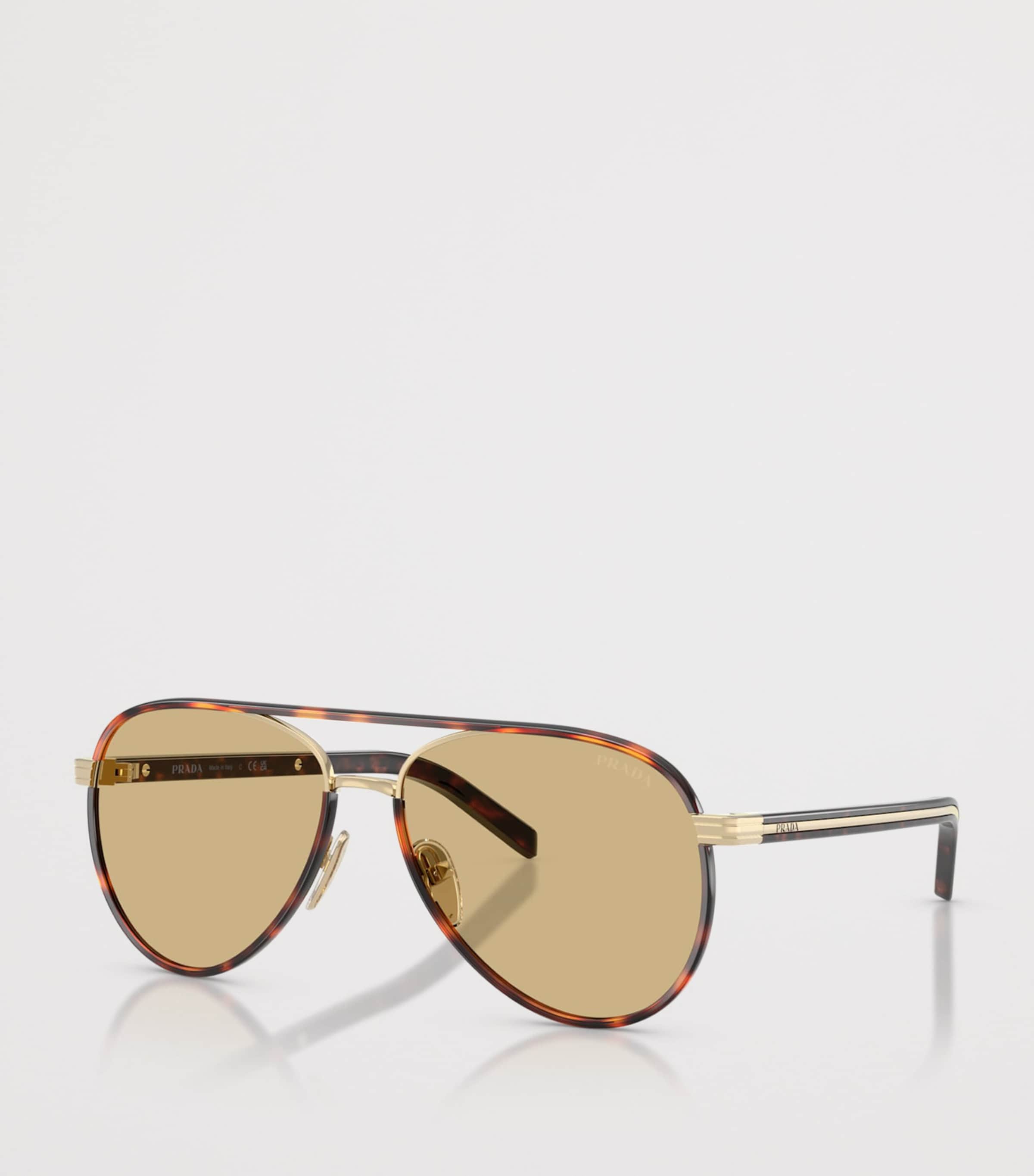 Prada B57S  Pilot Sunglasses Gold Image 2