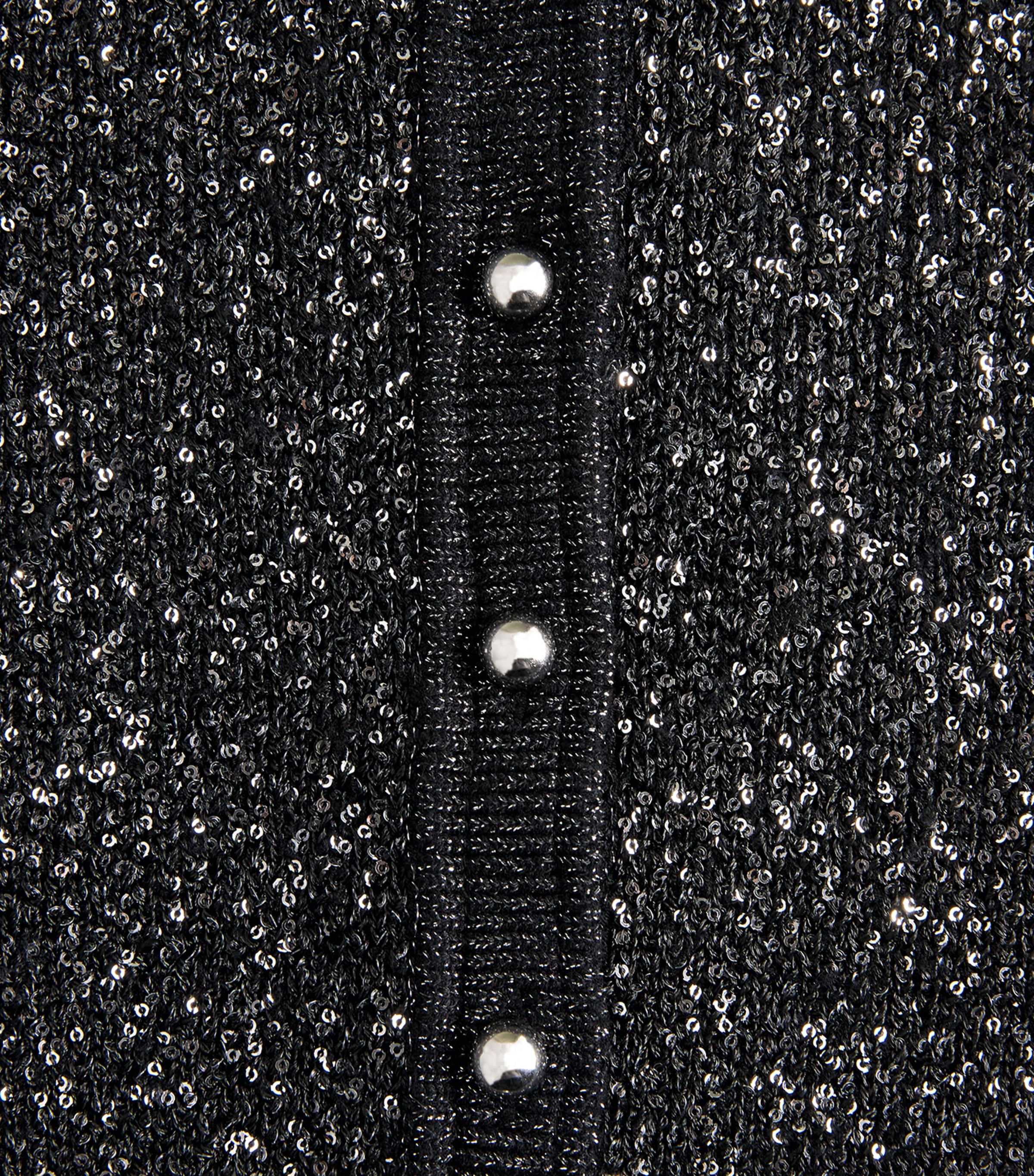 Toccin Womens Knitted Sequin Mollie Cardigan Onyx Image 6