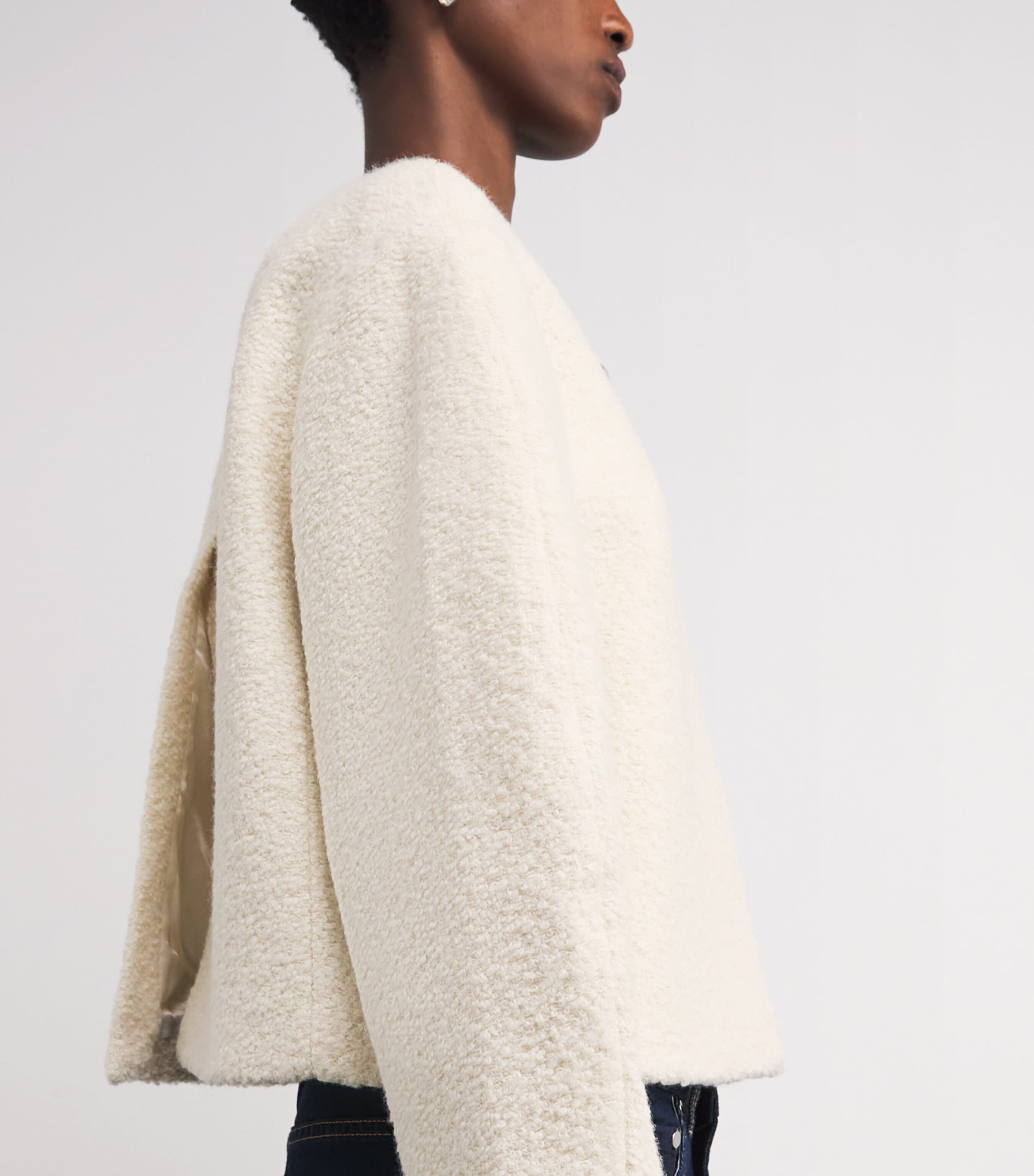 Alpaca Wool-Blend Bouclé Blazer FEATHER WHITE Image 7