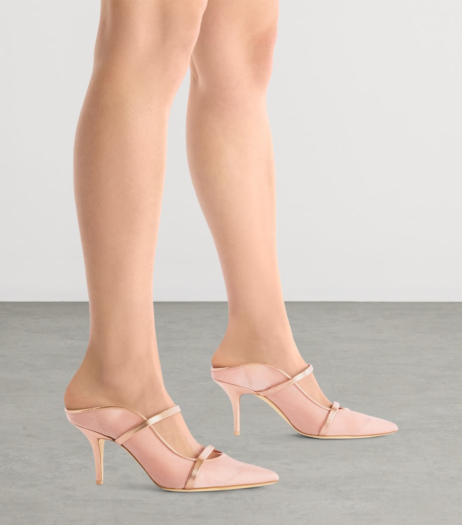 Malone Souliers Organza and Leather Maureen Heeled Mules 70 Pink Image 2