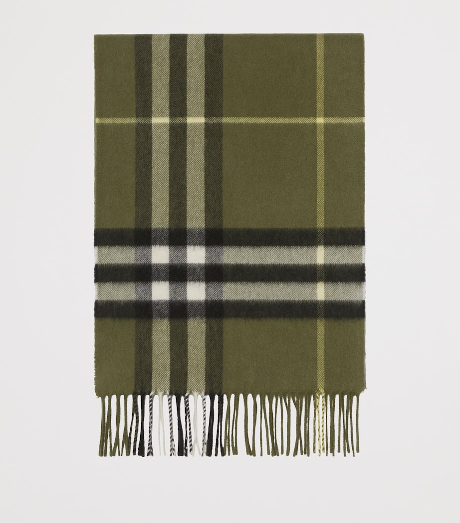 Cashmere Check Scarf PEA GREEN Image 2
