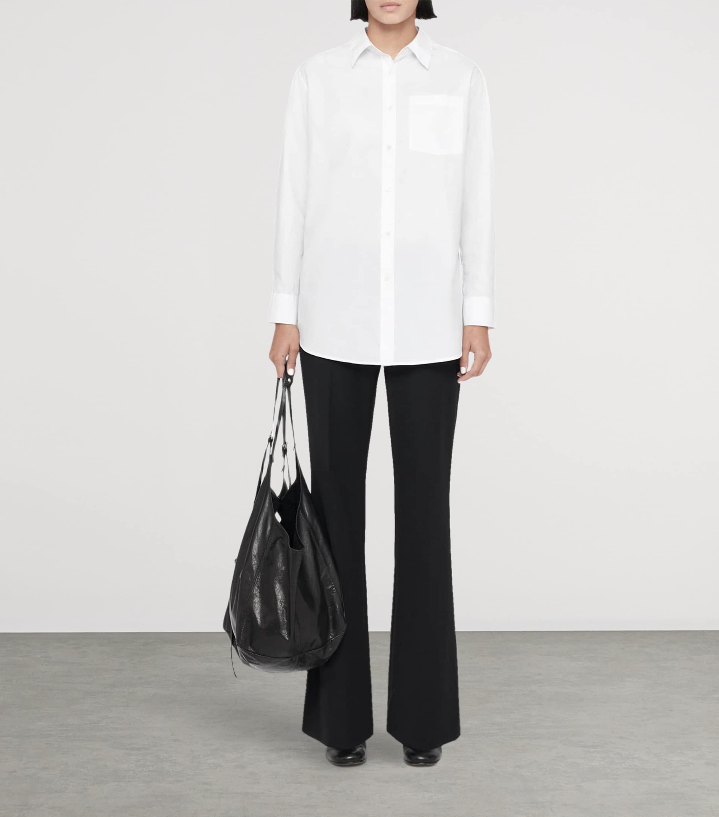 AllSaints Womens Organic Cotton Oversized Kaia Shirt White Image 2