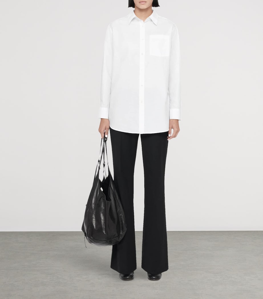 AllSaints Womens Organic Cotton Oversized Kaia Shirt White Image 2