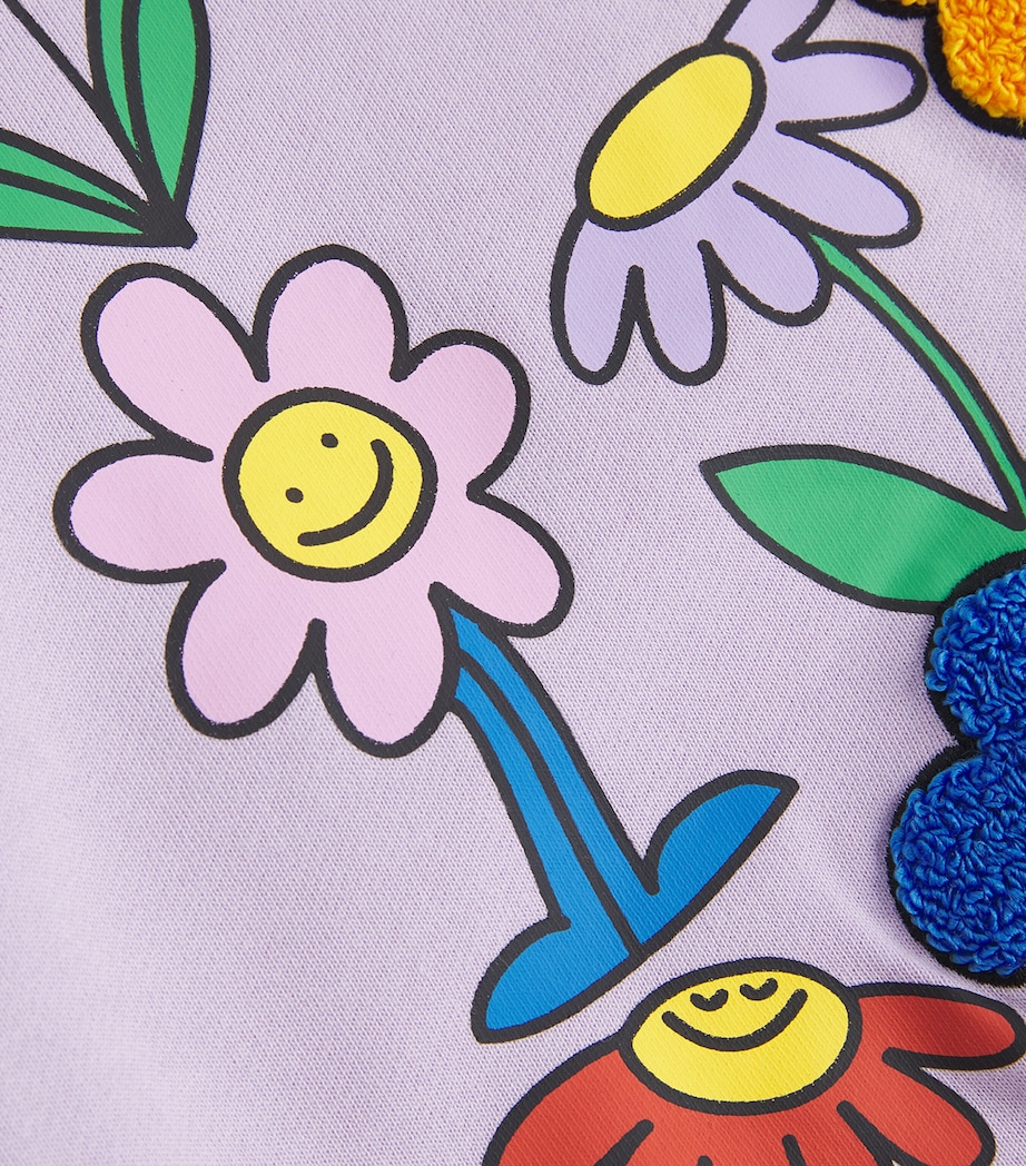 Cotton Flower Print Sweatshirt (3-14+ Years) 522PURPLE Image 4