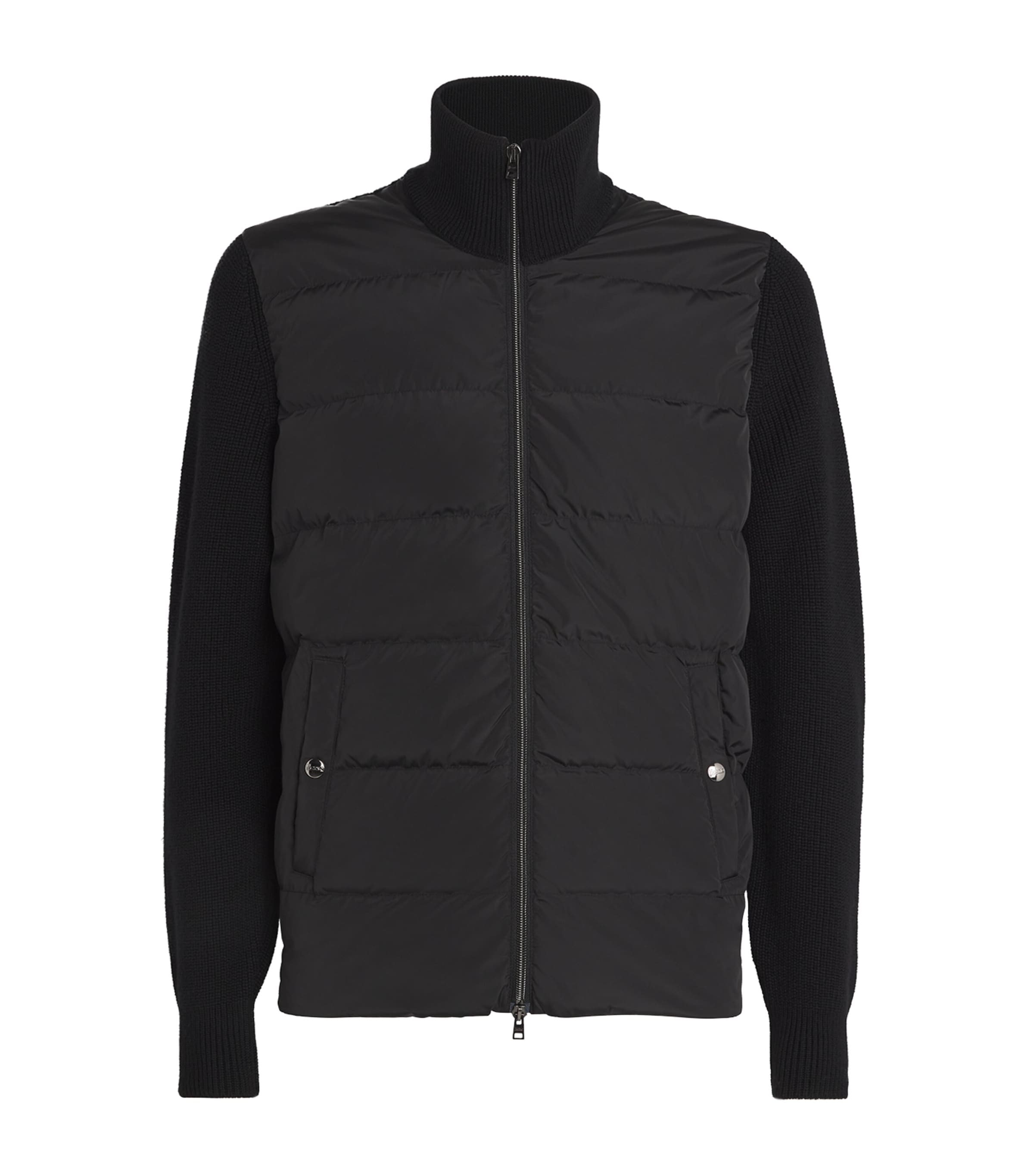 Shop Herno Wool Hybrid Down Jacket In Black