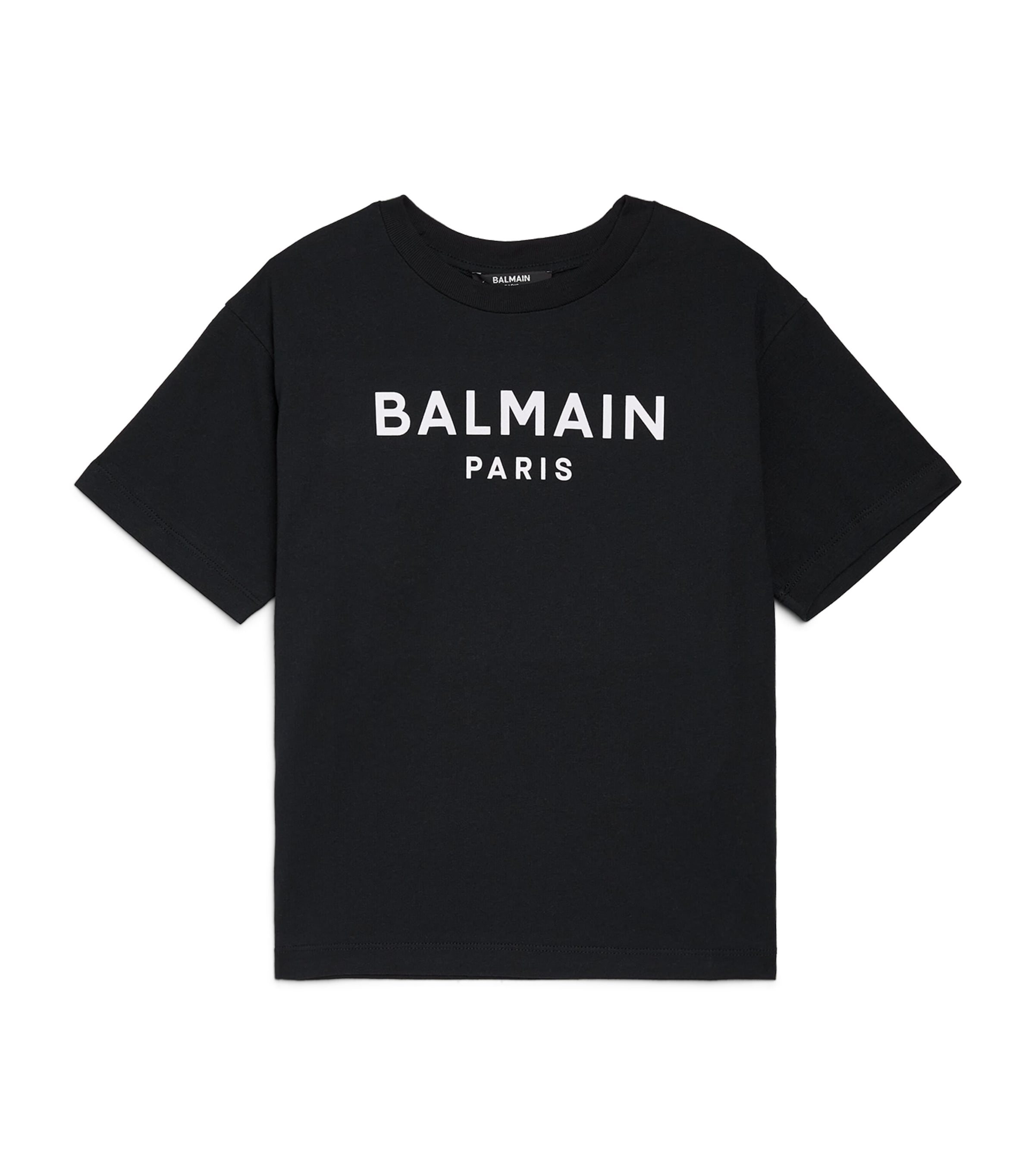 Shop Balmain Cotton Logo T-shirt In Black
