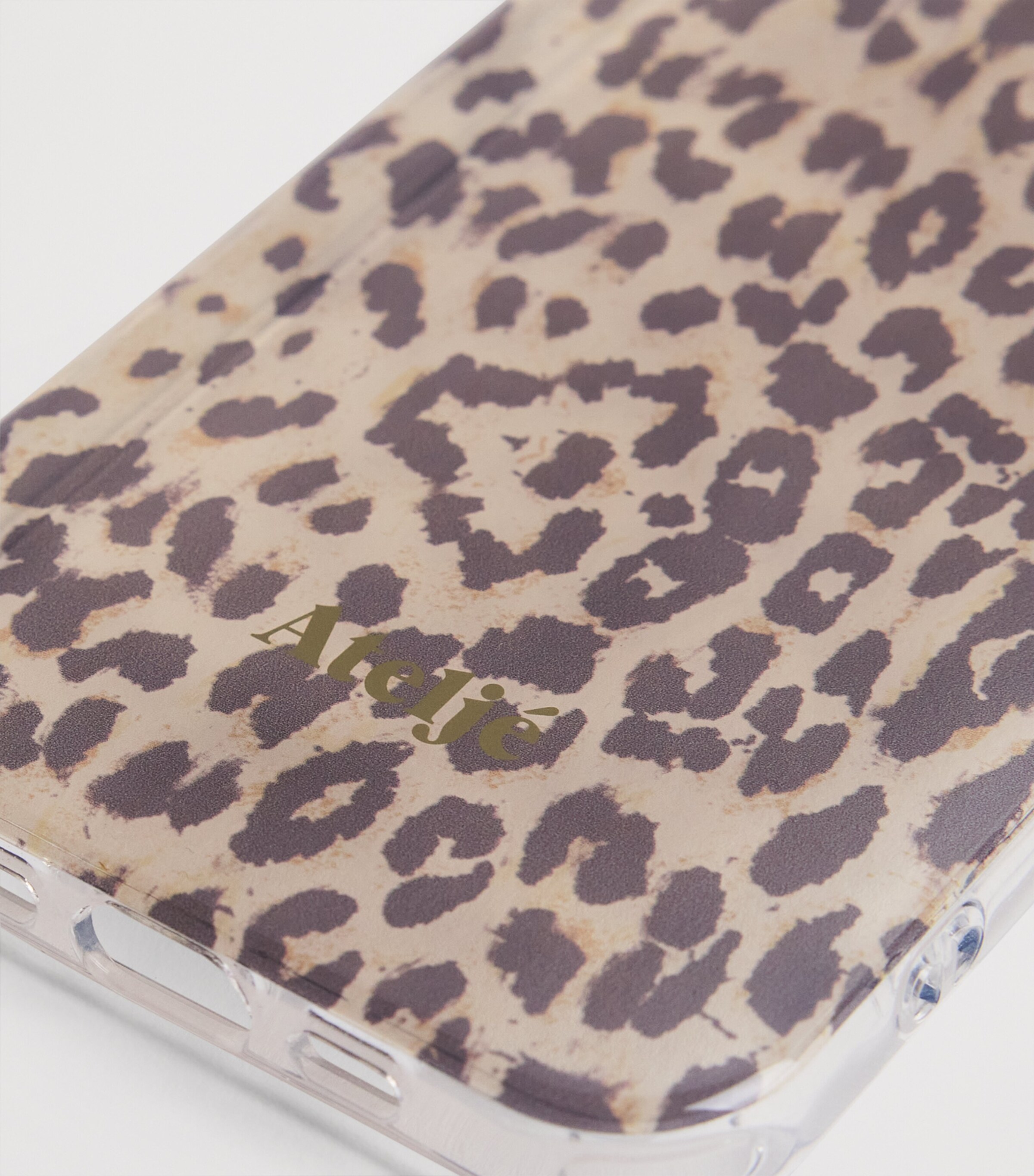Recycled Leopard Print iPhone 14 Pro Case BROWN AND BLACK Image 3