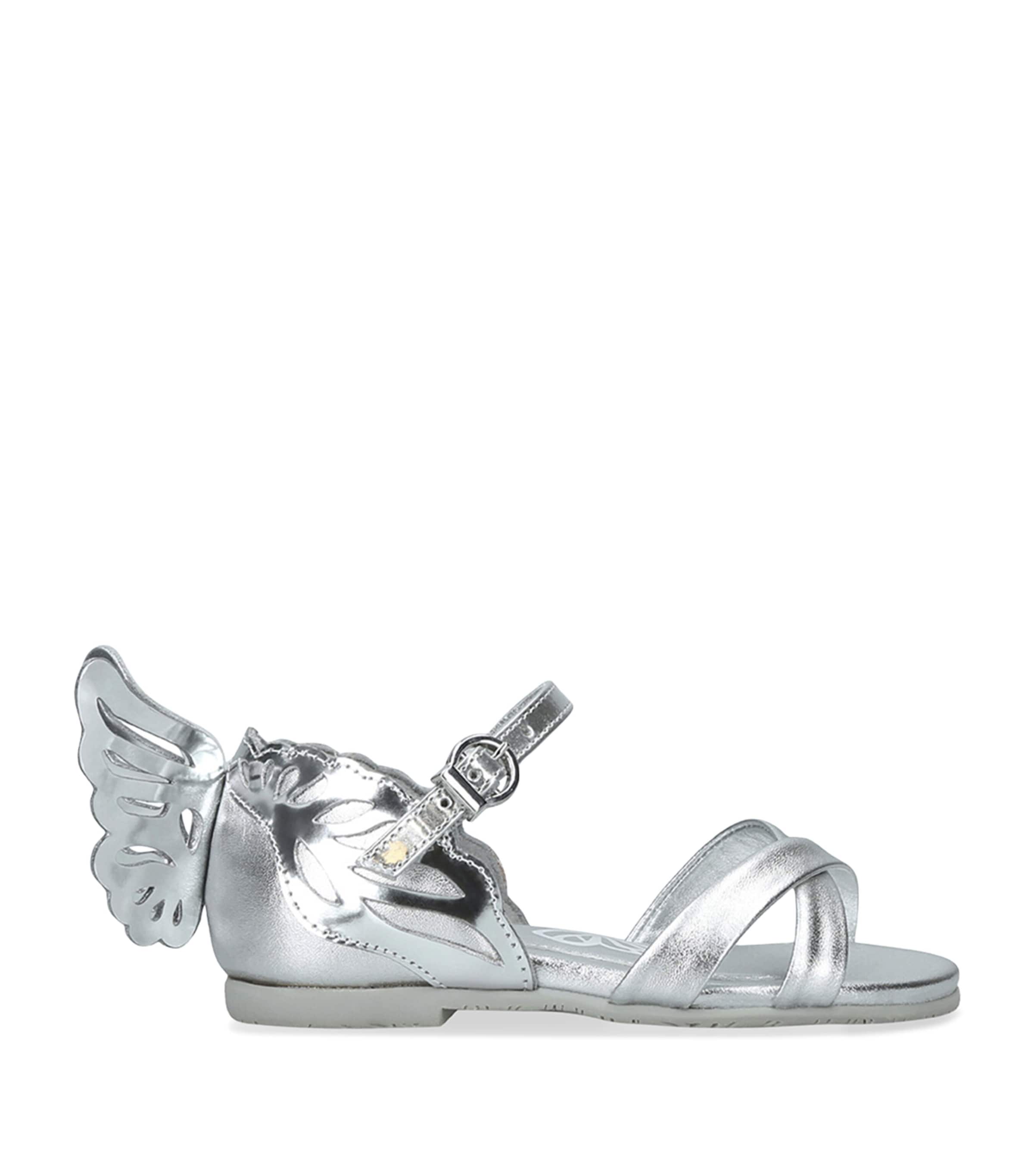 Sophia Webster Mini Metallic Leather Heavenly Sandals Silver Image 1