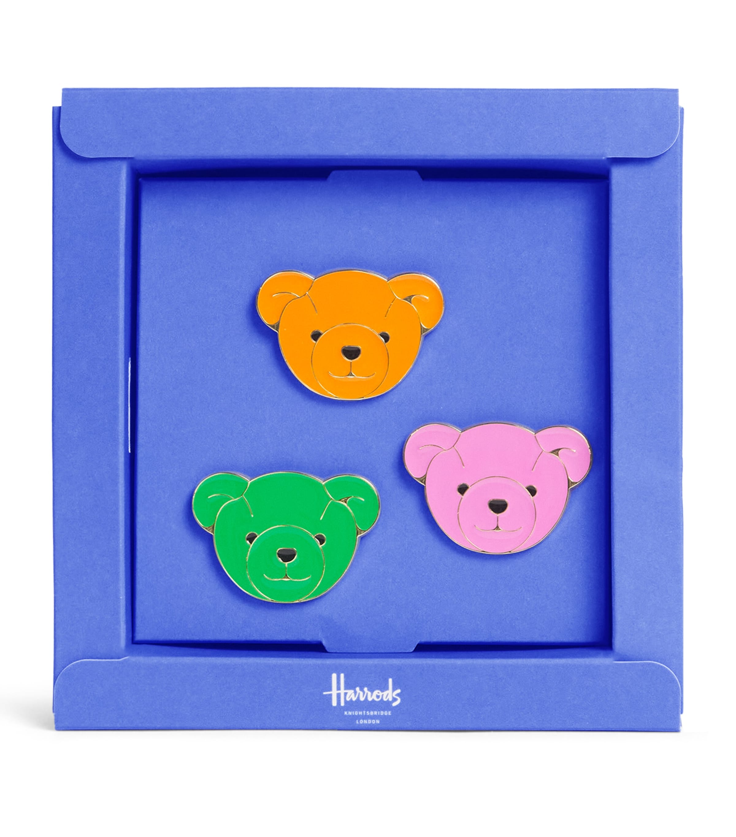 Harrods Bear Pin Badge In Blue