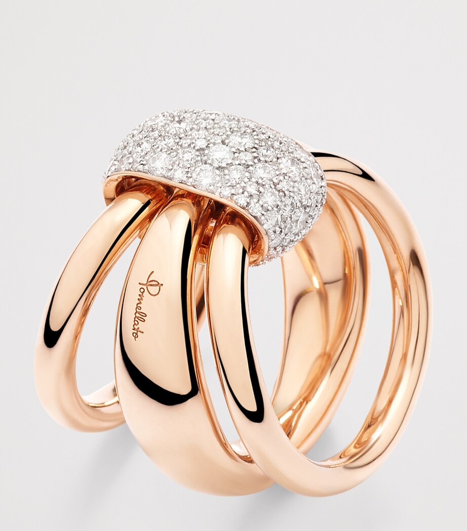 Pomellato Rose Gold and White Diamond Pomellato Together Ring Image 4