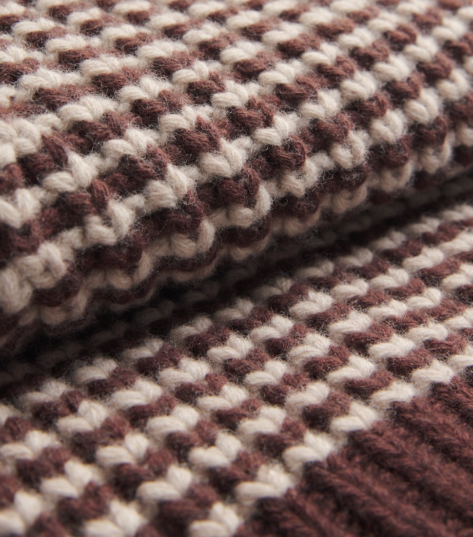 x Aaron Levine Virgin Wool Bristol Knit Quarter-Zip Sweater CHOCOLATE Image 5