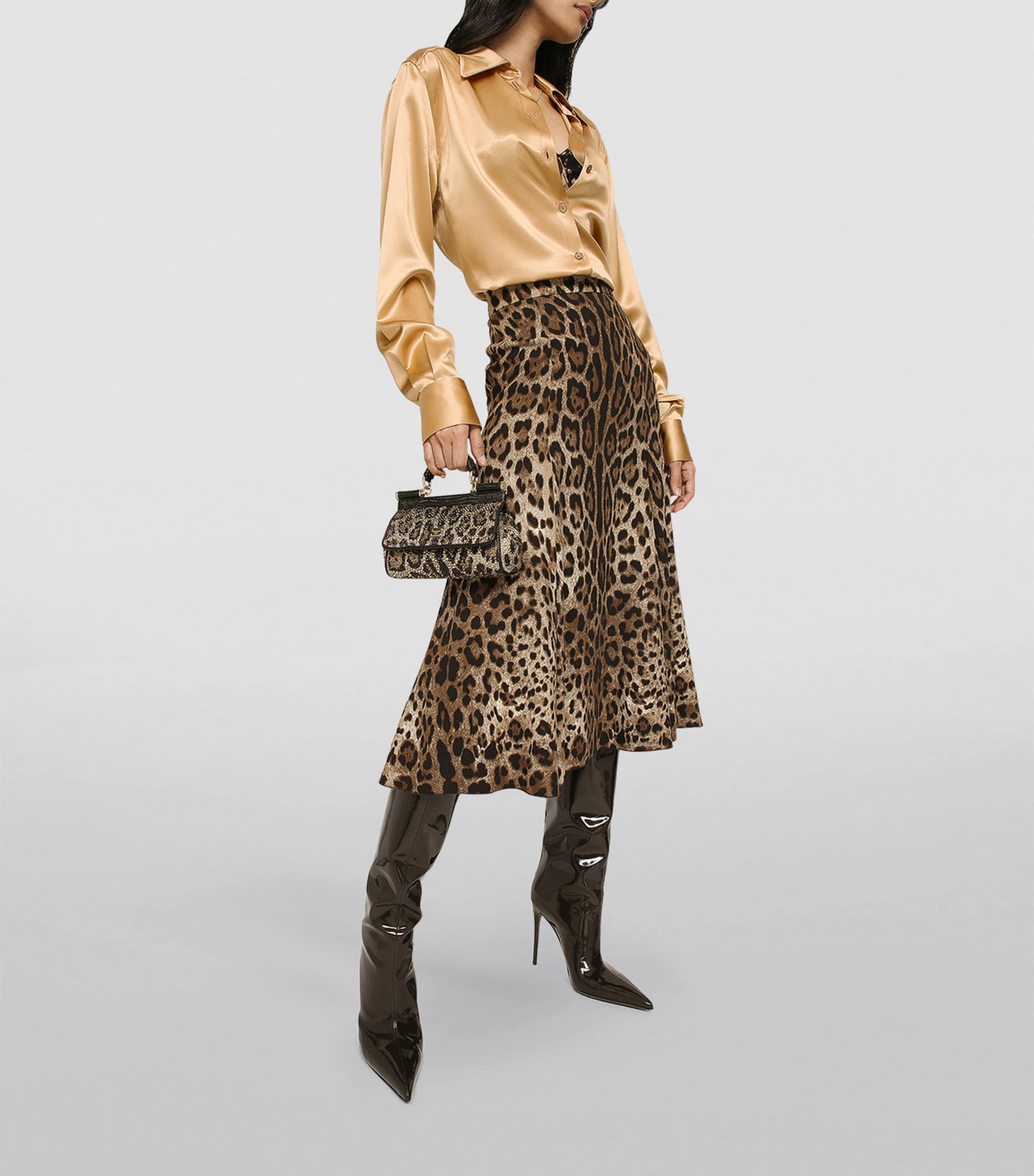 Leopard Print Midi Skirt HY13M-LEO N Image 4